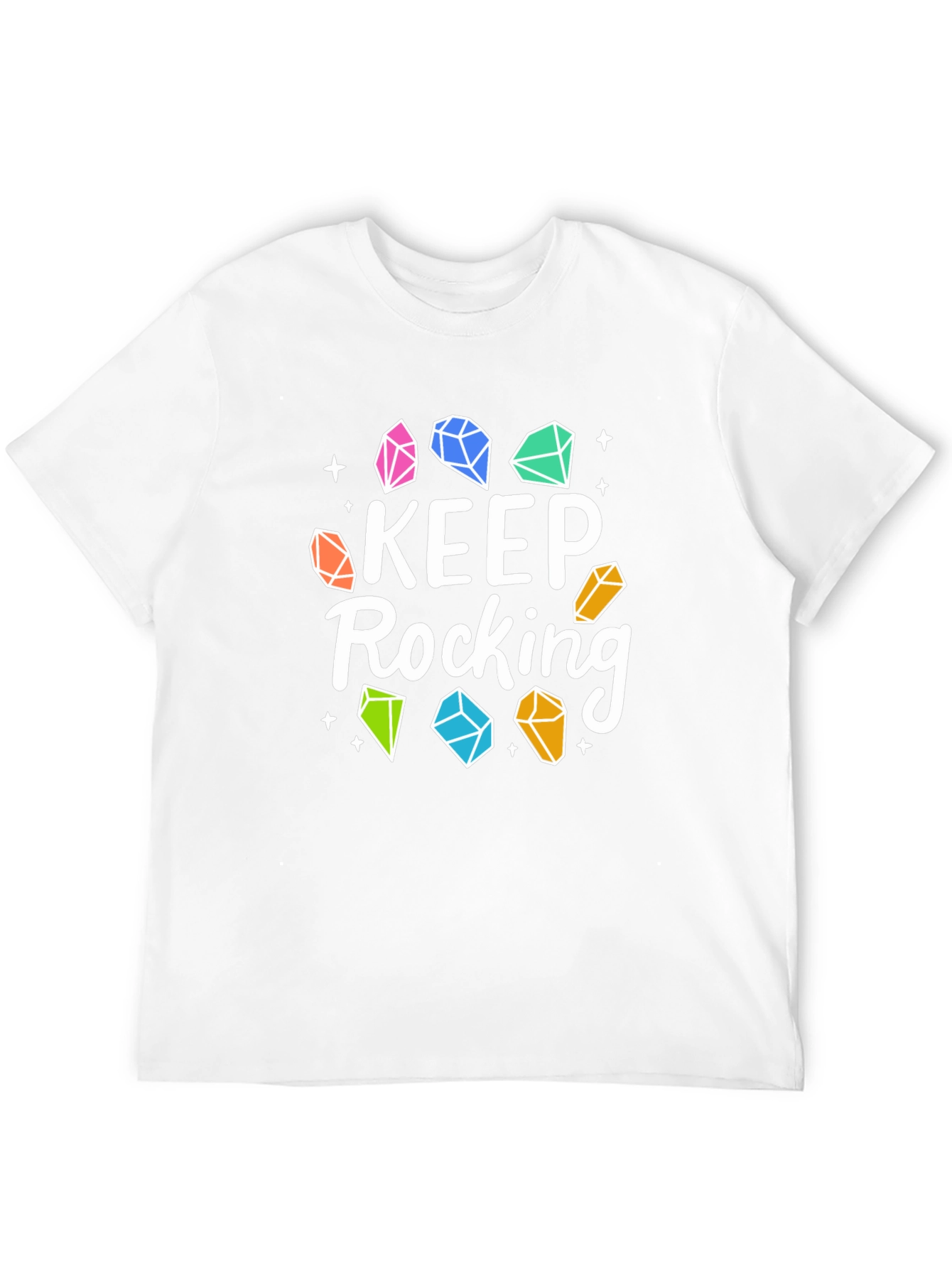 Keep Rocking T-Shirt - Stylish Gemstone Design