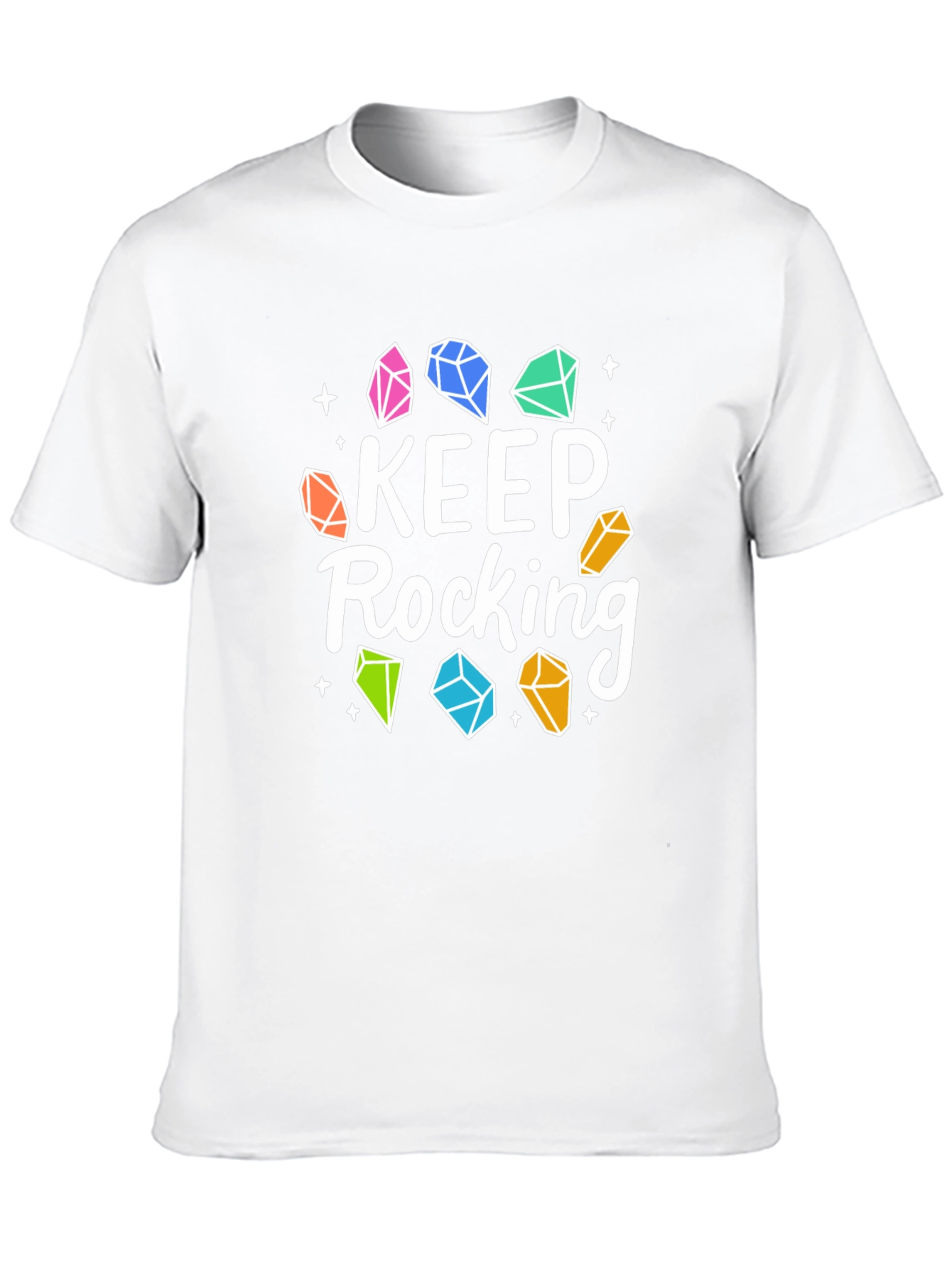 Keep Rocking T-Shirt - Stylish Gemstone Design