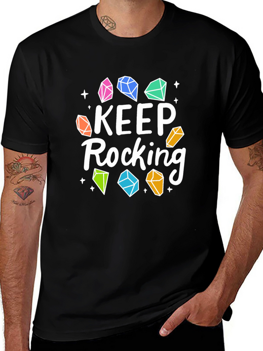 Keep Rocking T-Shirt - Stylish Gemstone Design