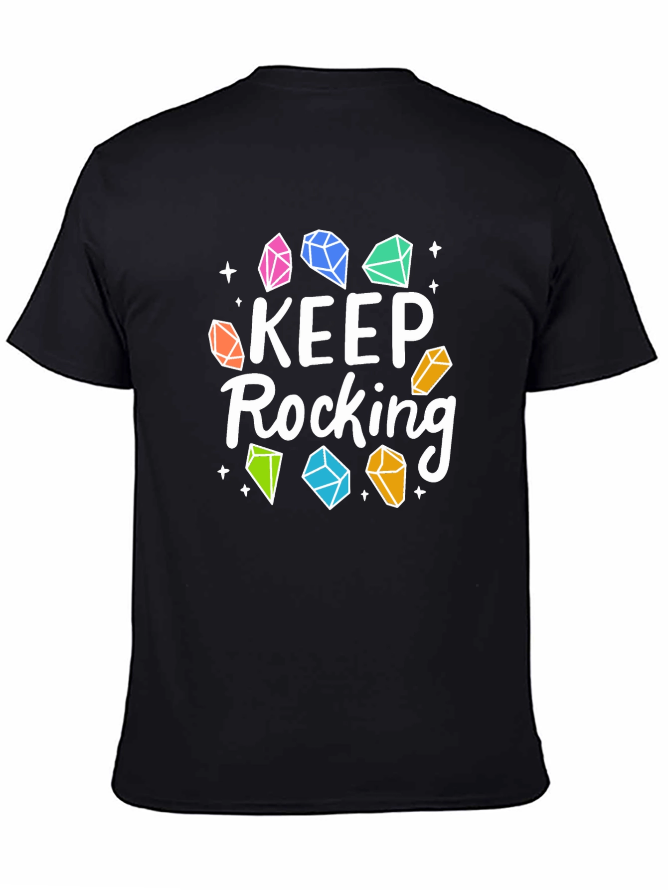 Keep Rocking T-Shirt - Stylish Gemstone Design