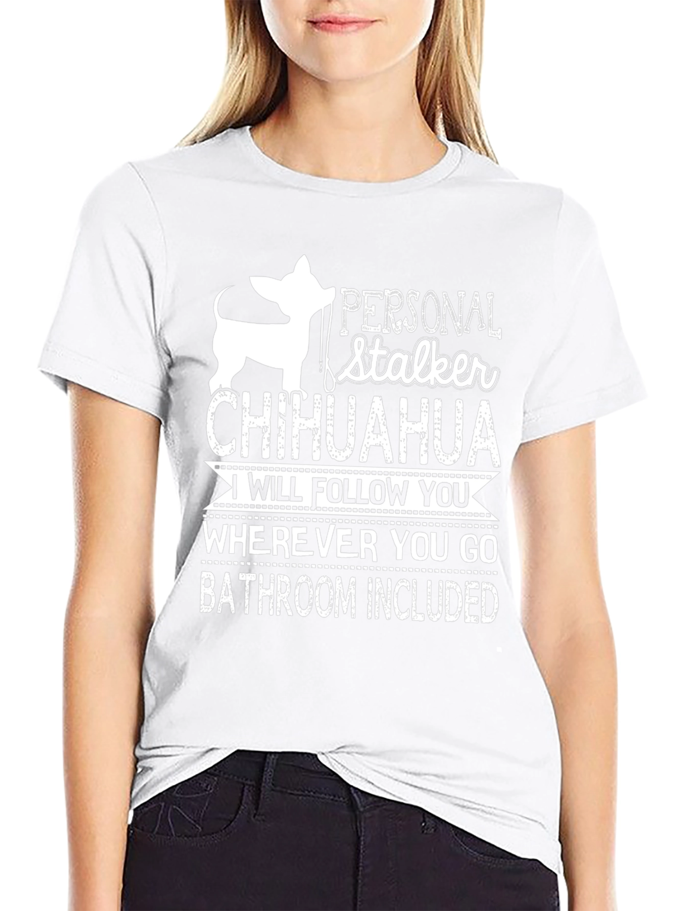 Personal Stalker Chihuahua Graphic T-Shirt