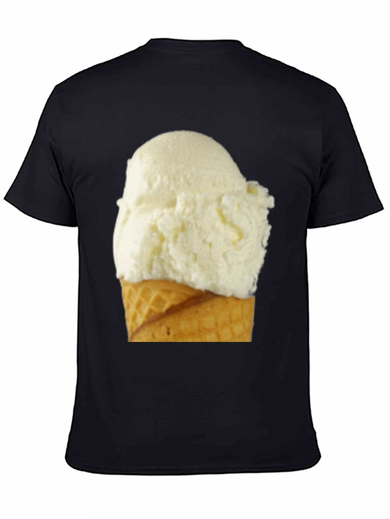 Ice Cream Cone Graphic Tee - Casual Black T-Shirt