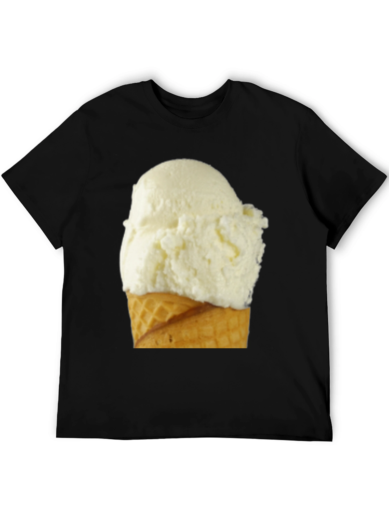 Ice Cream Cone Graphic Tee - Casual Black T-Shirt