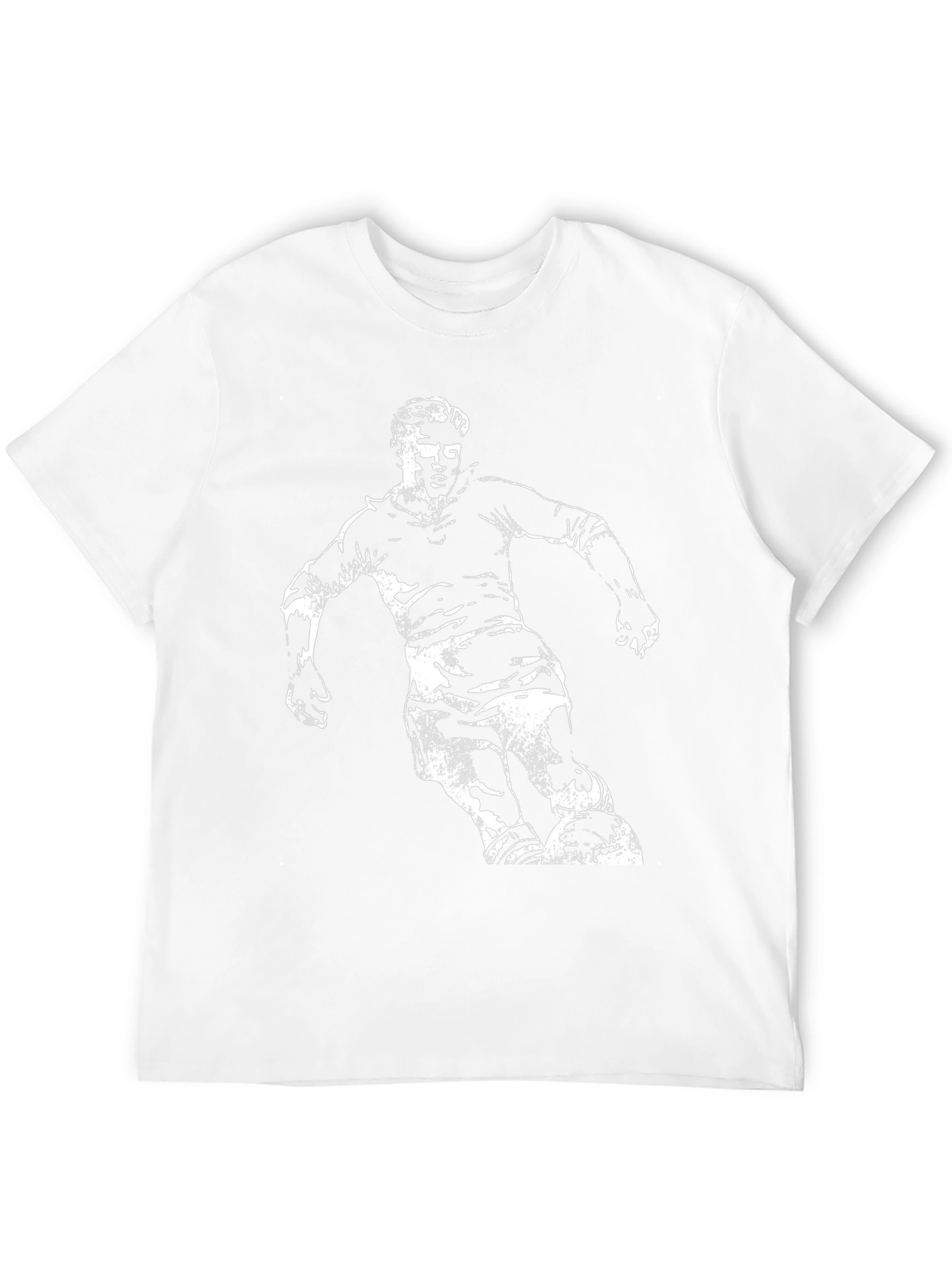 Soccer Player Graphic Tee - Black Cotton Casual T-Shirt