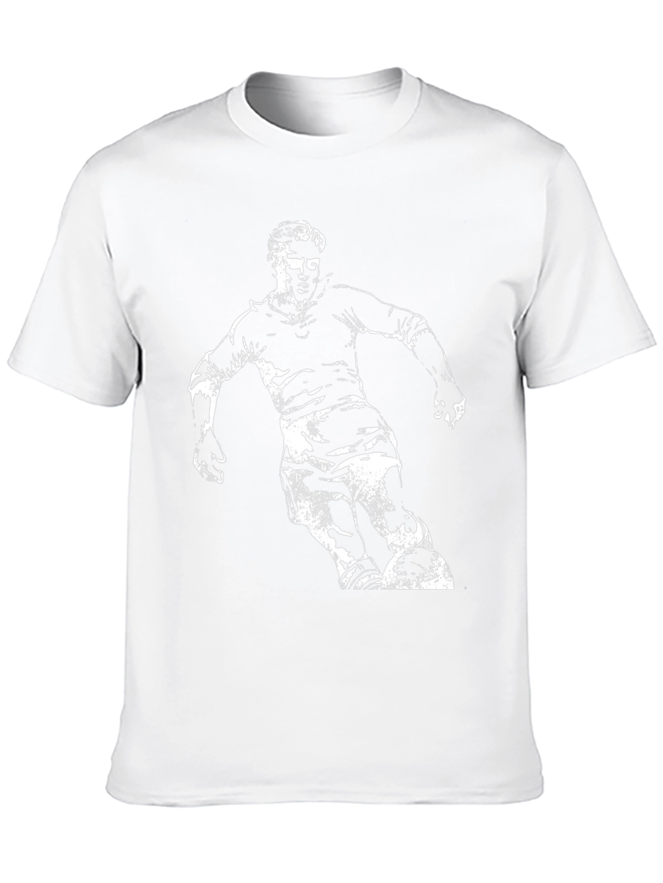 Soccer Player Graphic Tee - Black Cotton Casual T-Shirt