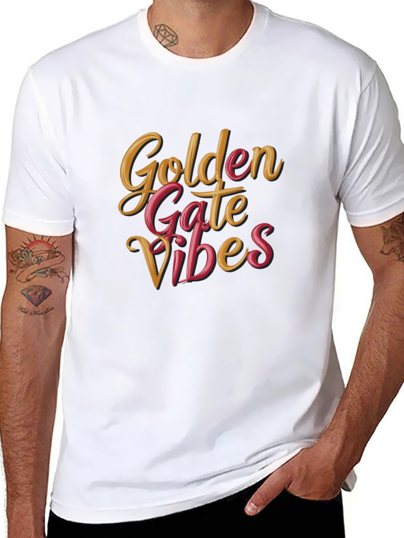 Golden Gate Vibes Black T-Shirt