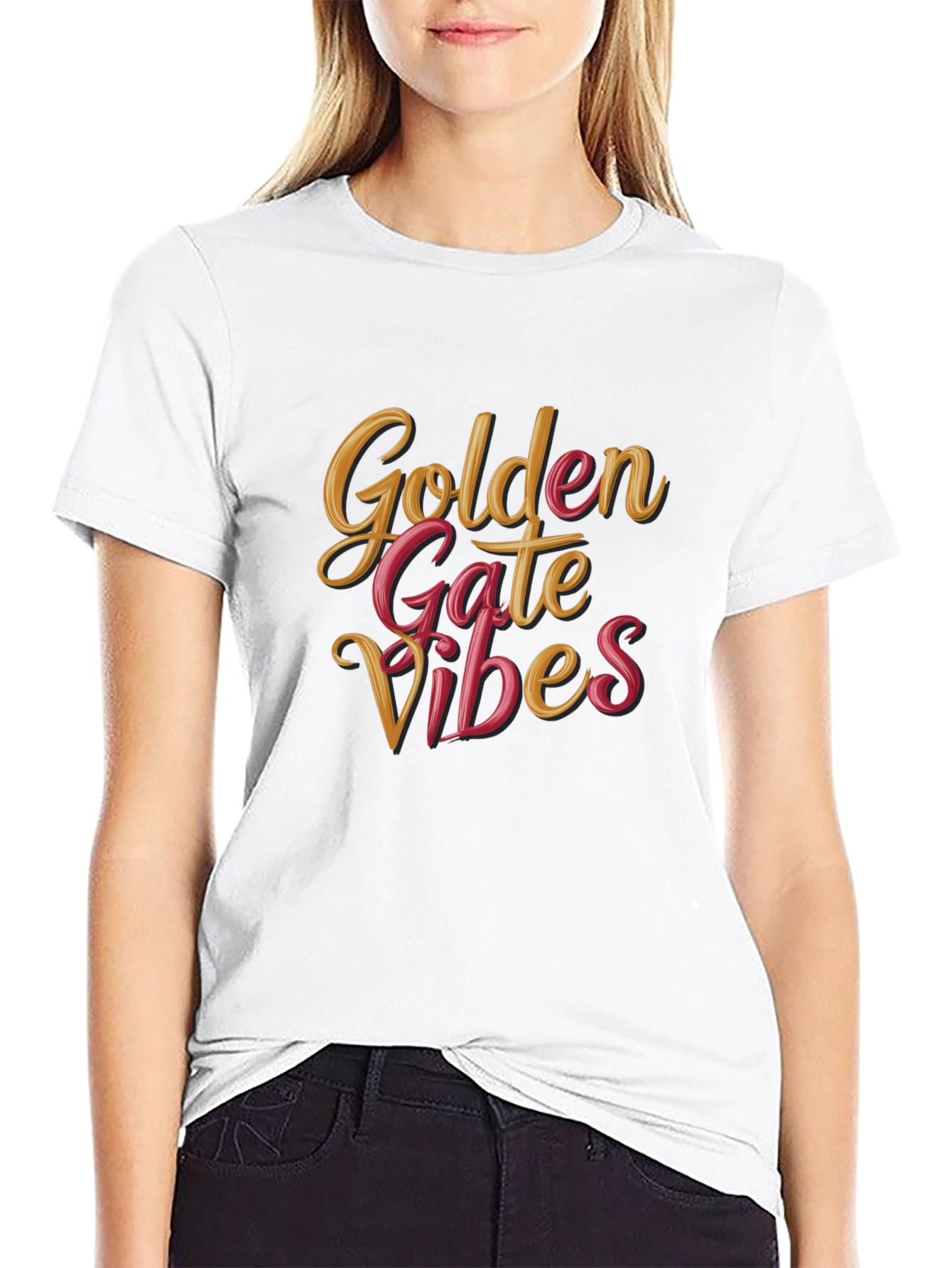 Golden Gate Vibes Black T-Shirt