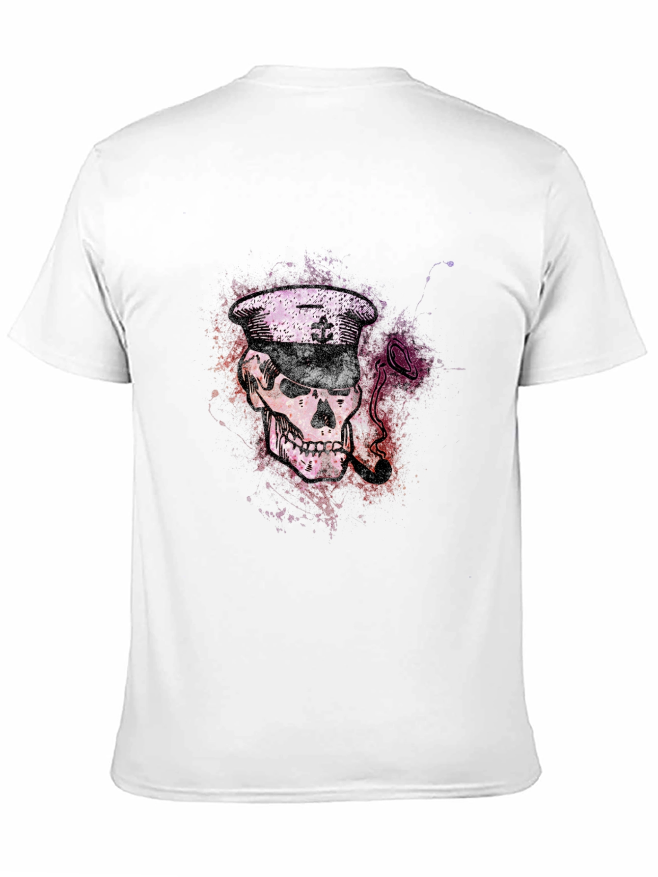 Skull Captain Graphic Tee - Black Cotton T-Shirt