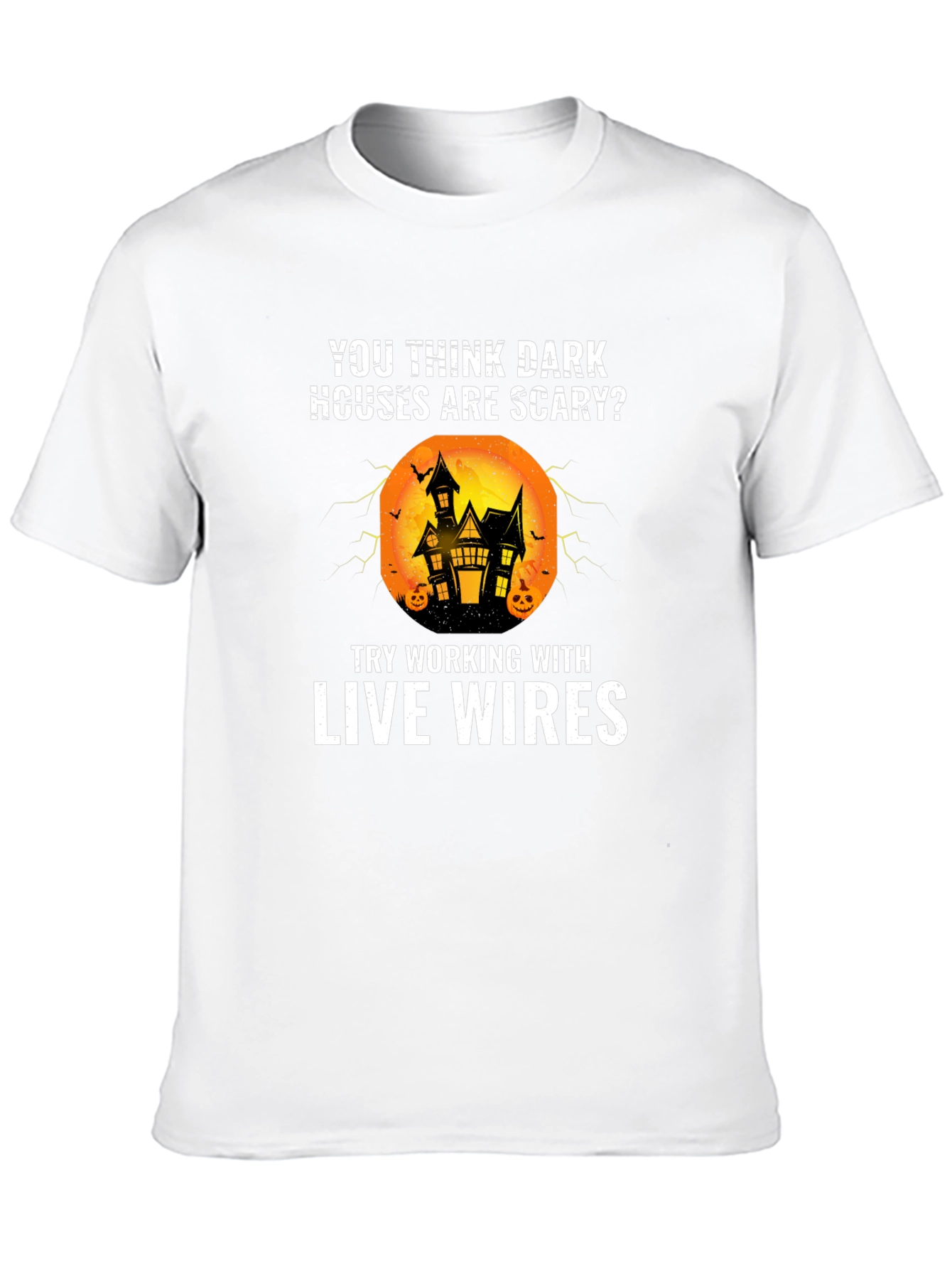 Funny Electrician Halloween T-Shirt - Live Wires