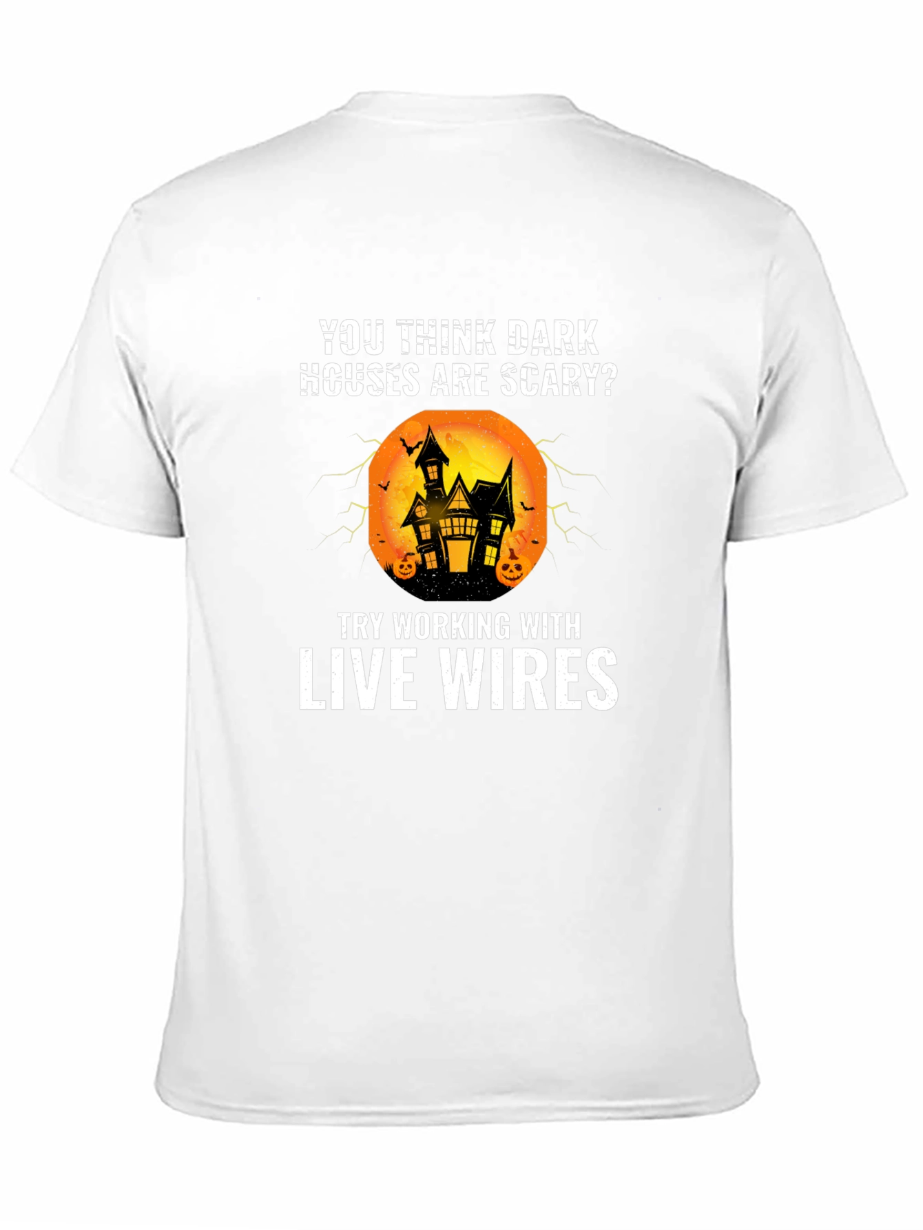 Funny Electrician Halloween T-Shirt - Live Wires