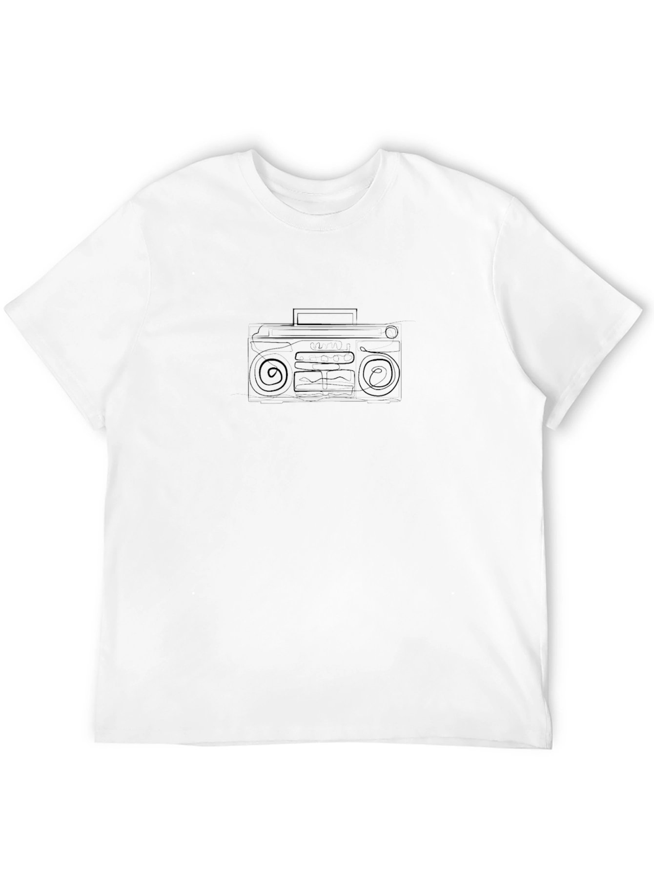 Retro Boombox Graphic Black T-Shirt
