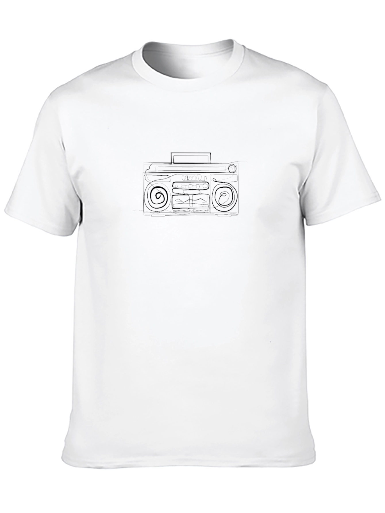 Retro Boombox Graphic Black T-Shirt