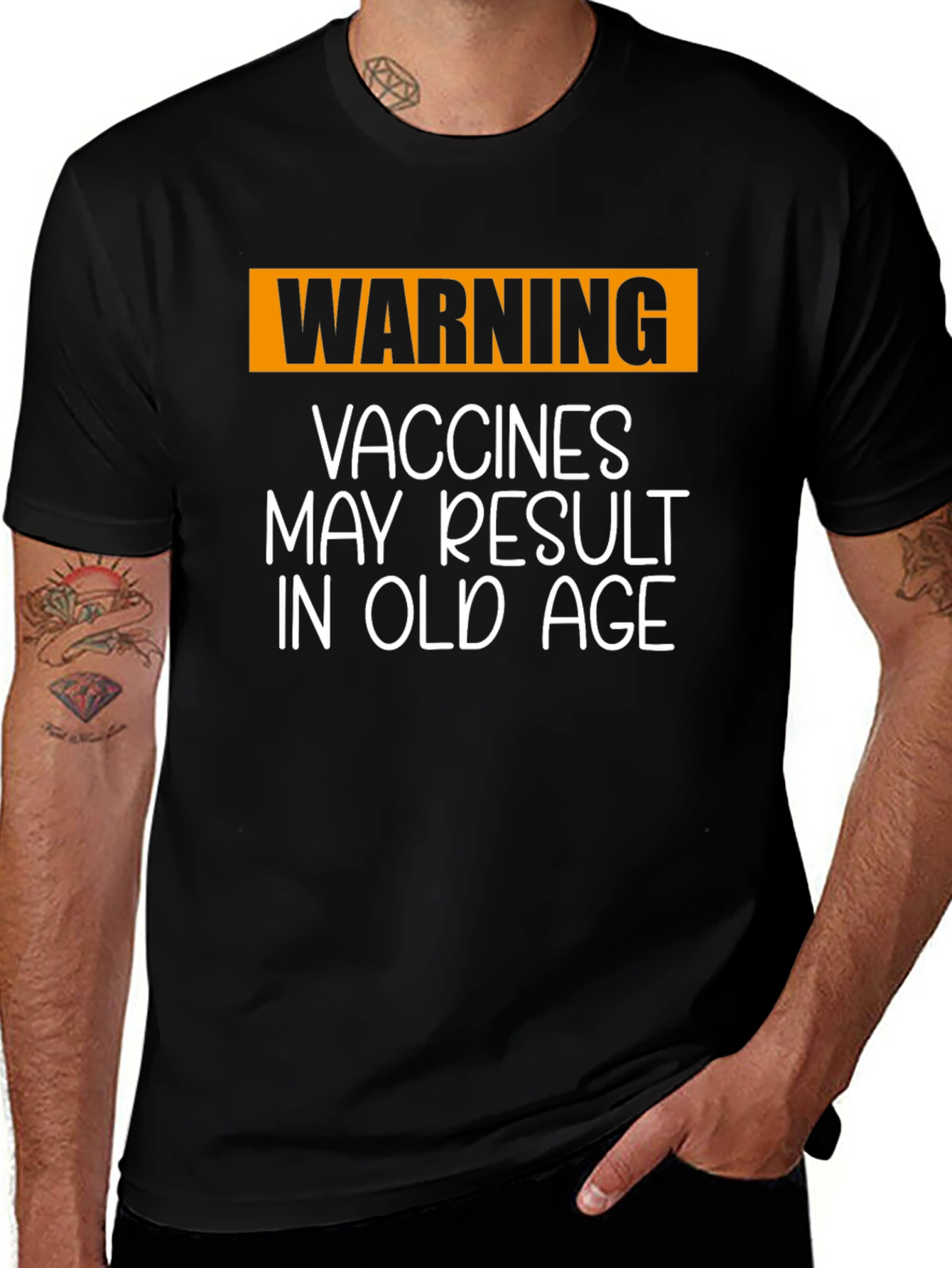 Funny Vaccine T-Shirt: Vaccines May Result in Old Age