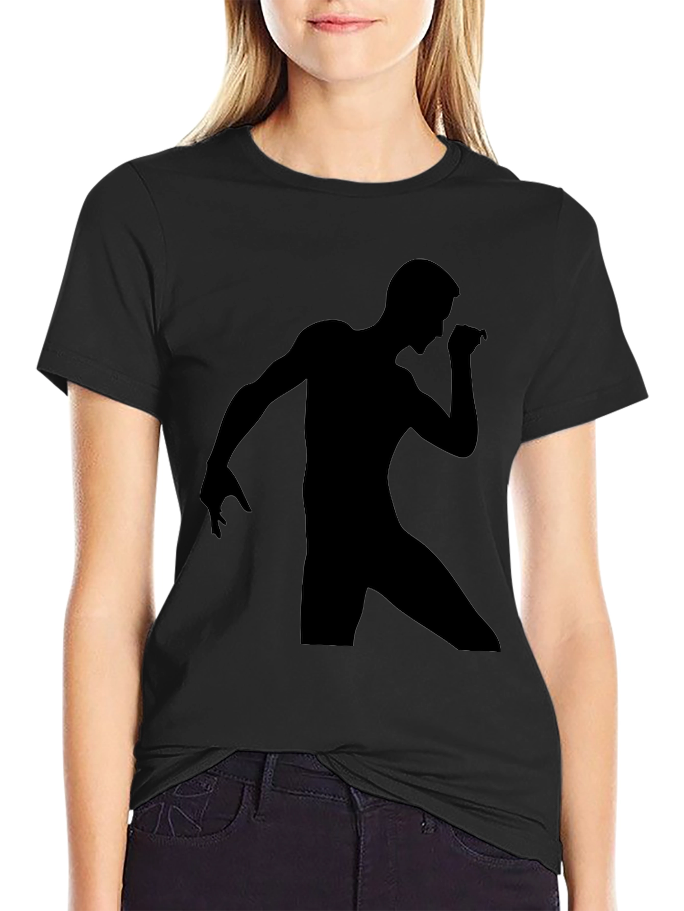 Mens Black Graphic Tee - Dancing Silhouette