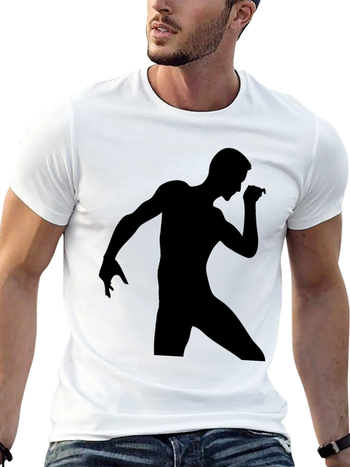 Mens Black Graphic Tee - Dancing Silhouette