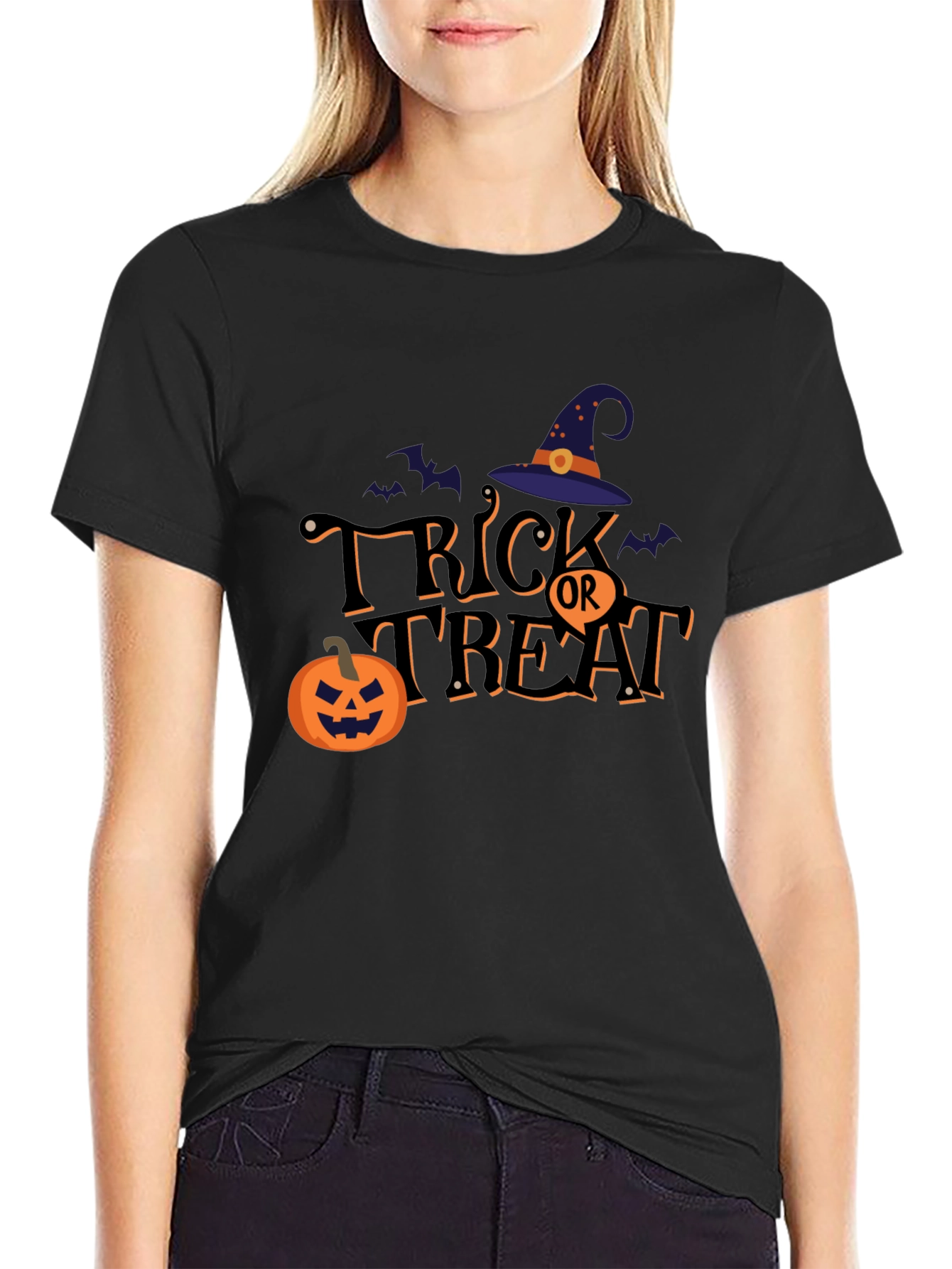 Halloween Trick or Treat Graphic Tee Shirt