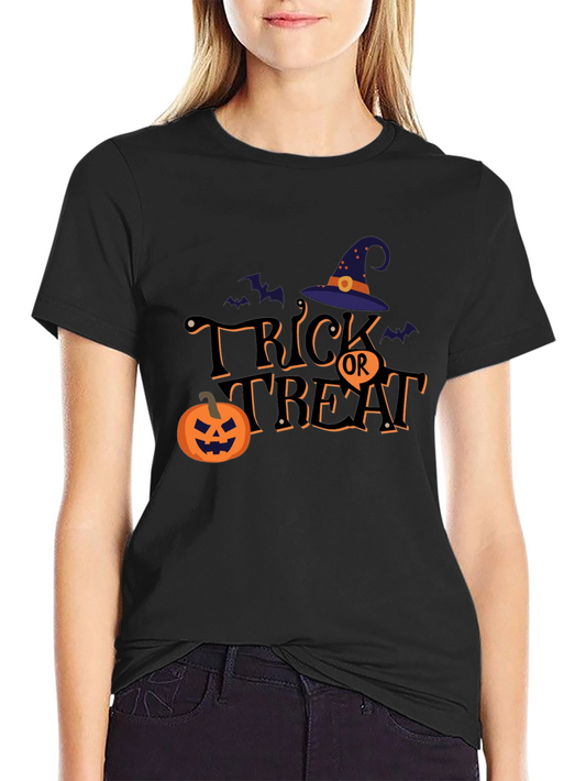 Halloween Trick or Treat Graphic Tee Shirt