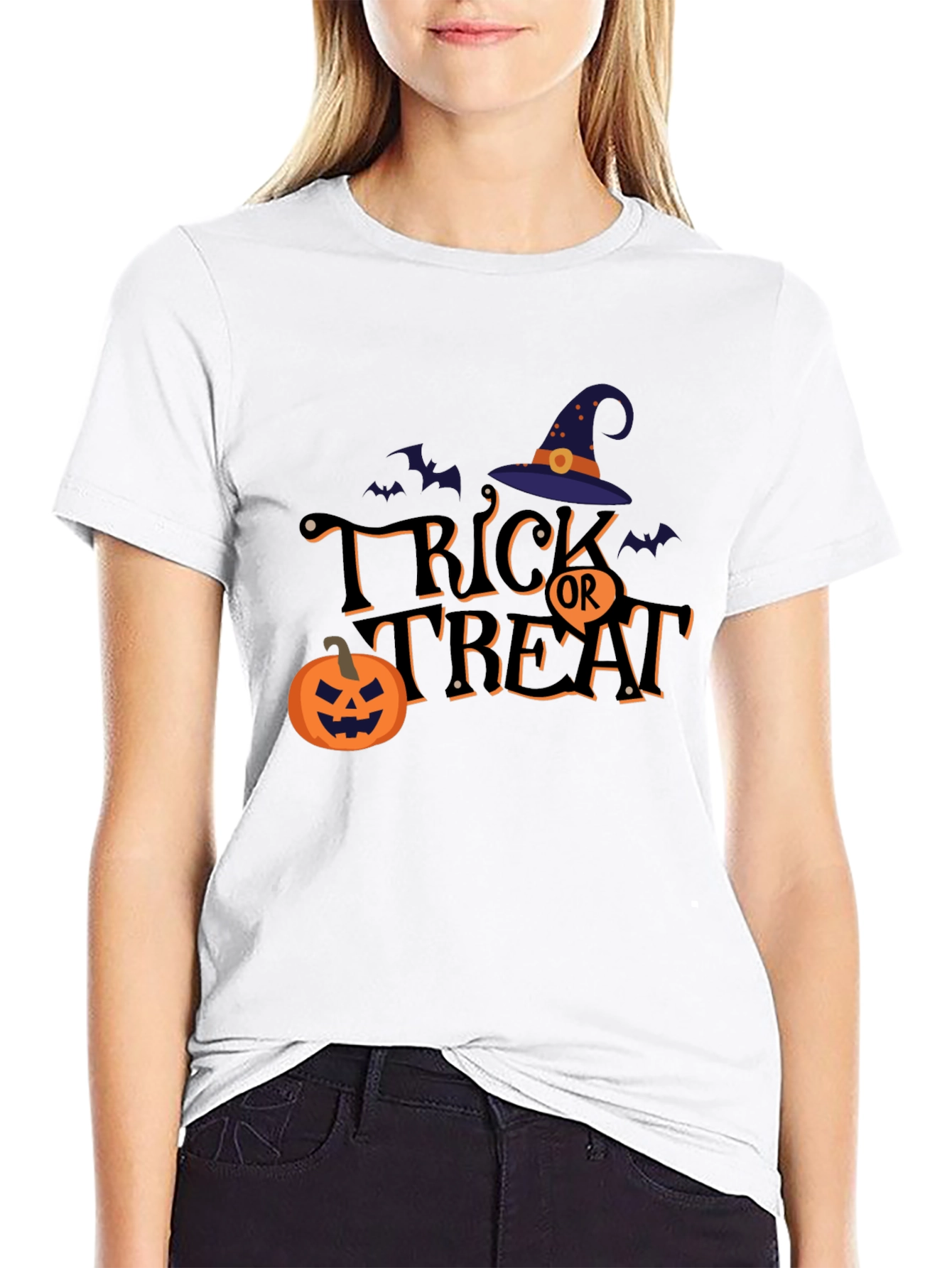 Halloween Trick or Treat Graphic Tee Shirt