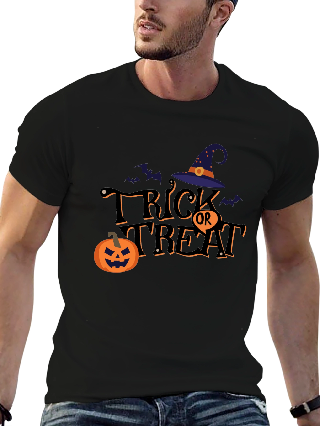Halloween Trick or Treat Graphic Tee Shirt