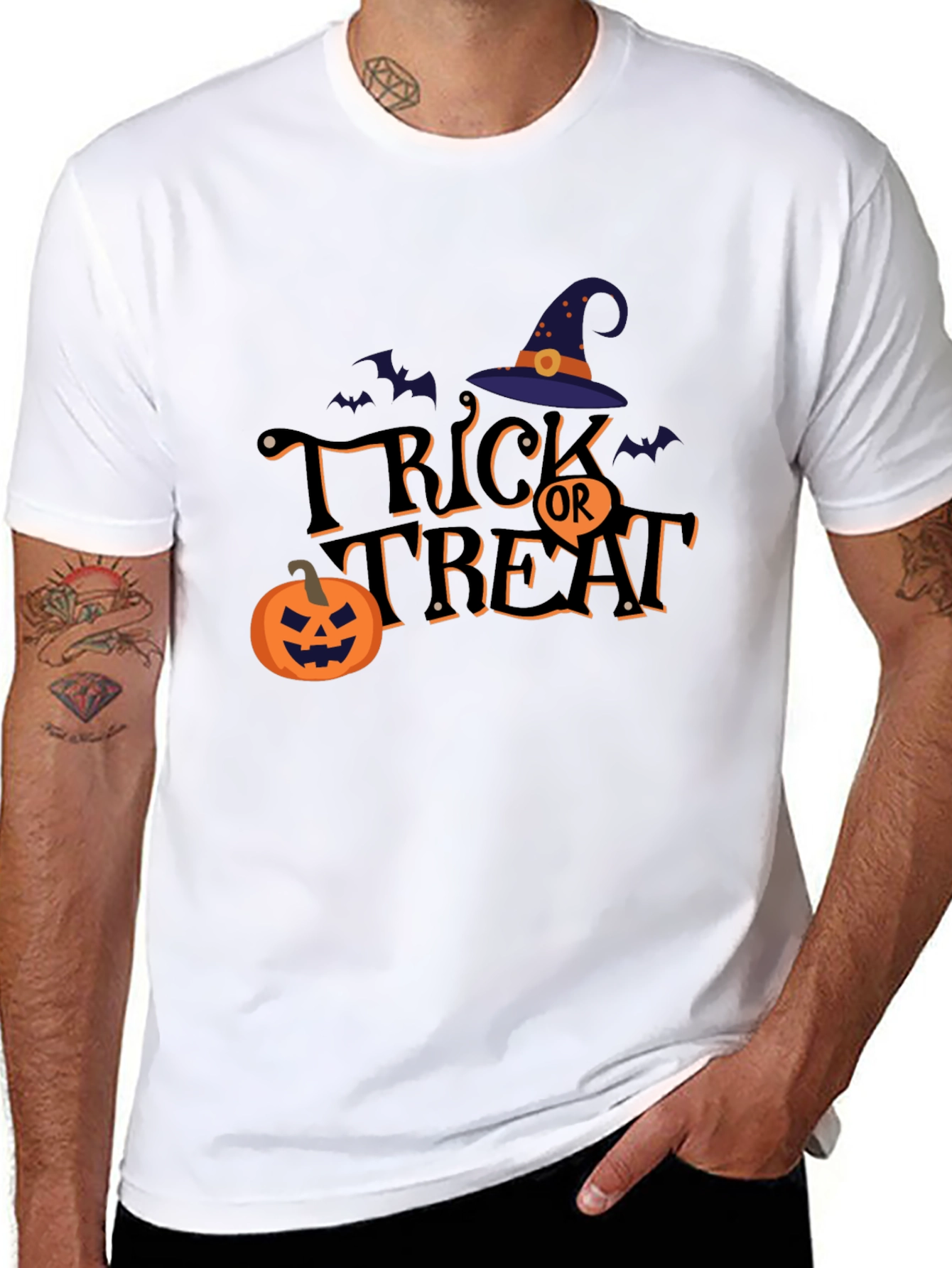 Halloween Trick or Treat Graphic Tee Shirt