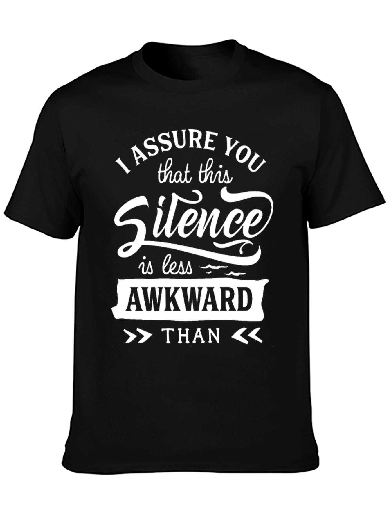 Awkward Silence Graphic Tee - Black Cotton Shirt