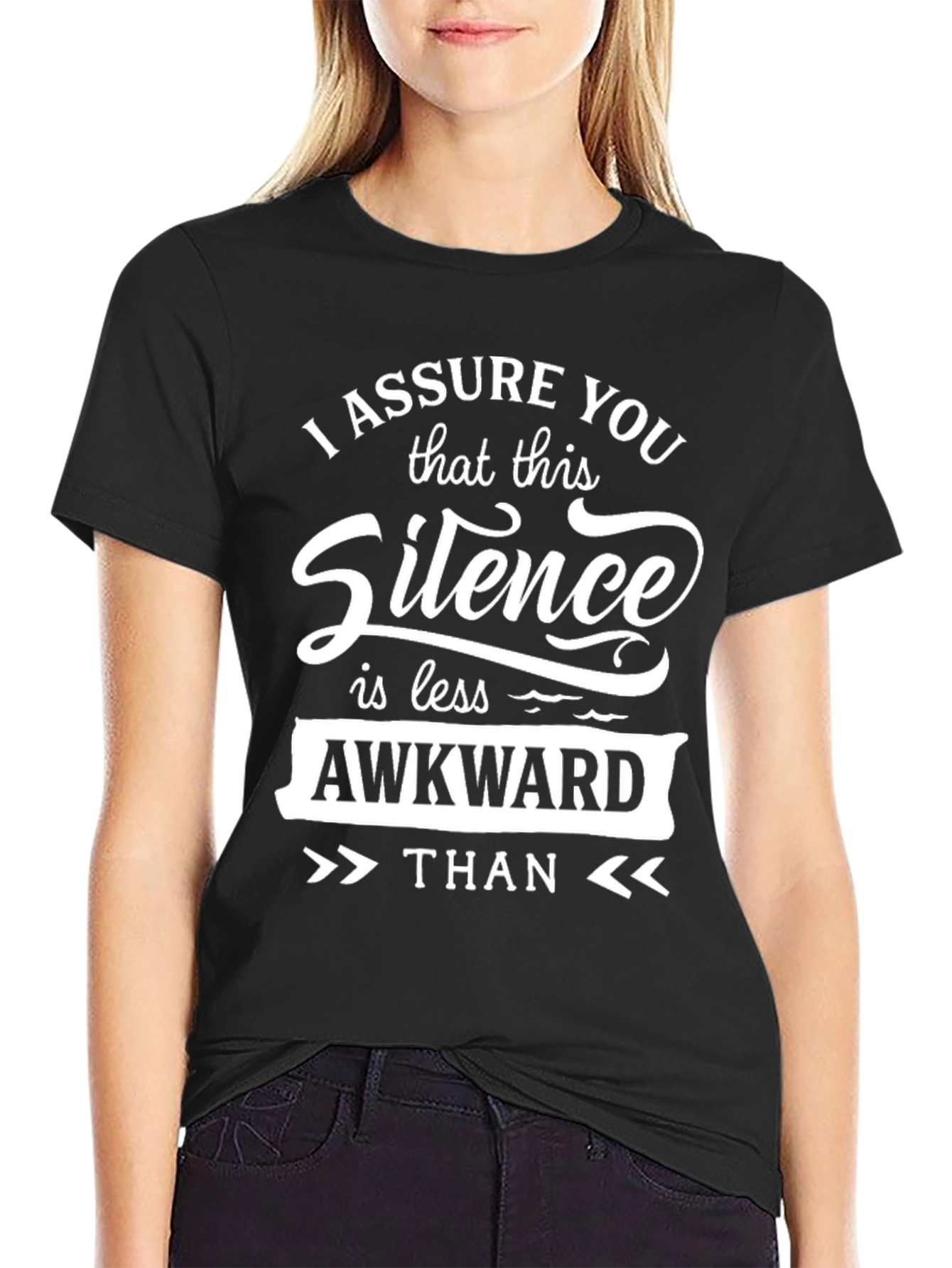 Awkward Silence Graphic Tee - Black Cotton Shirt