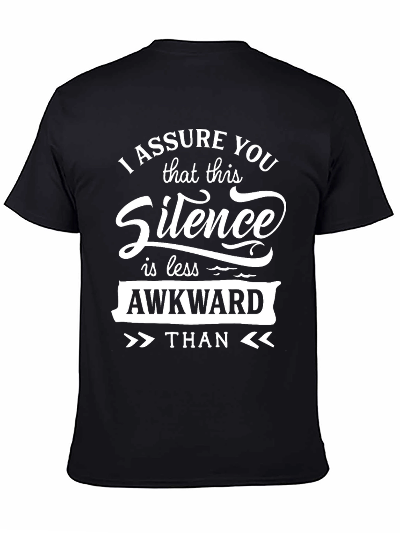 Awkward Silence Graphic Tee - Black Cotton Shirt