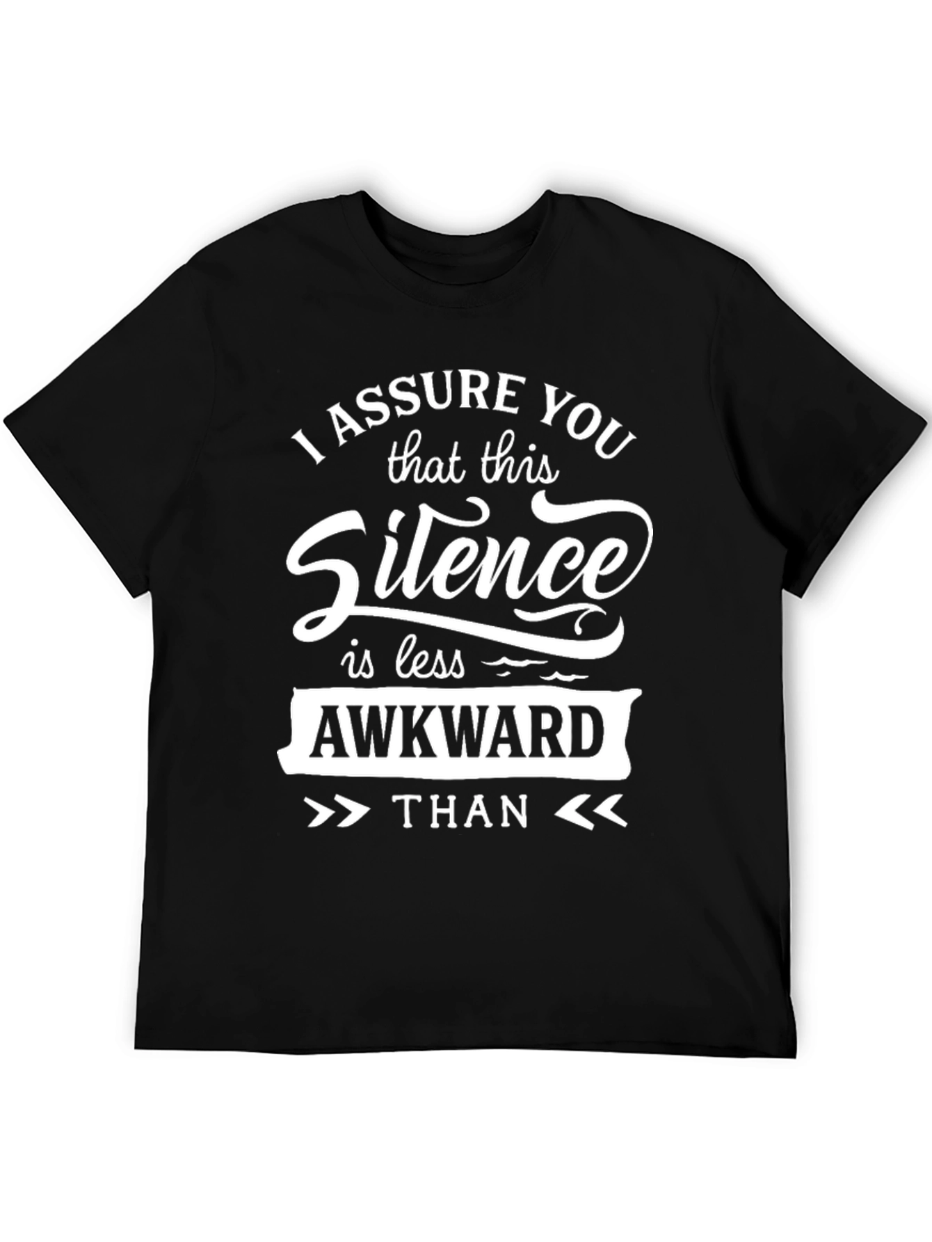 Awkward Silence Graphic Tee - Black Cotton Shirt