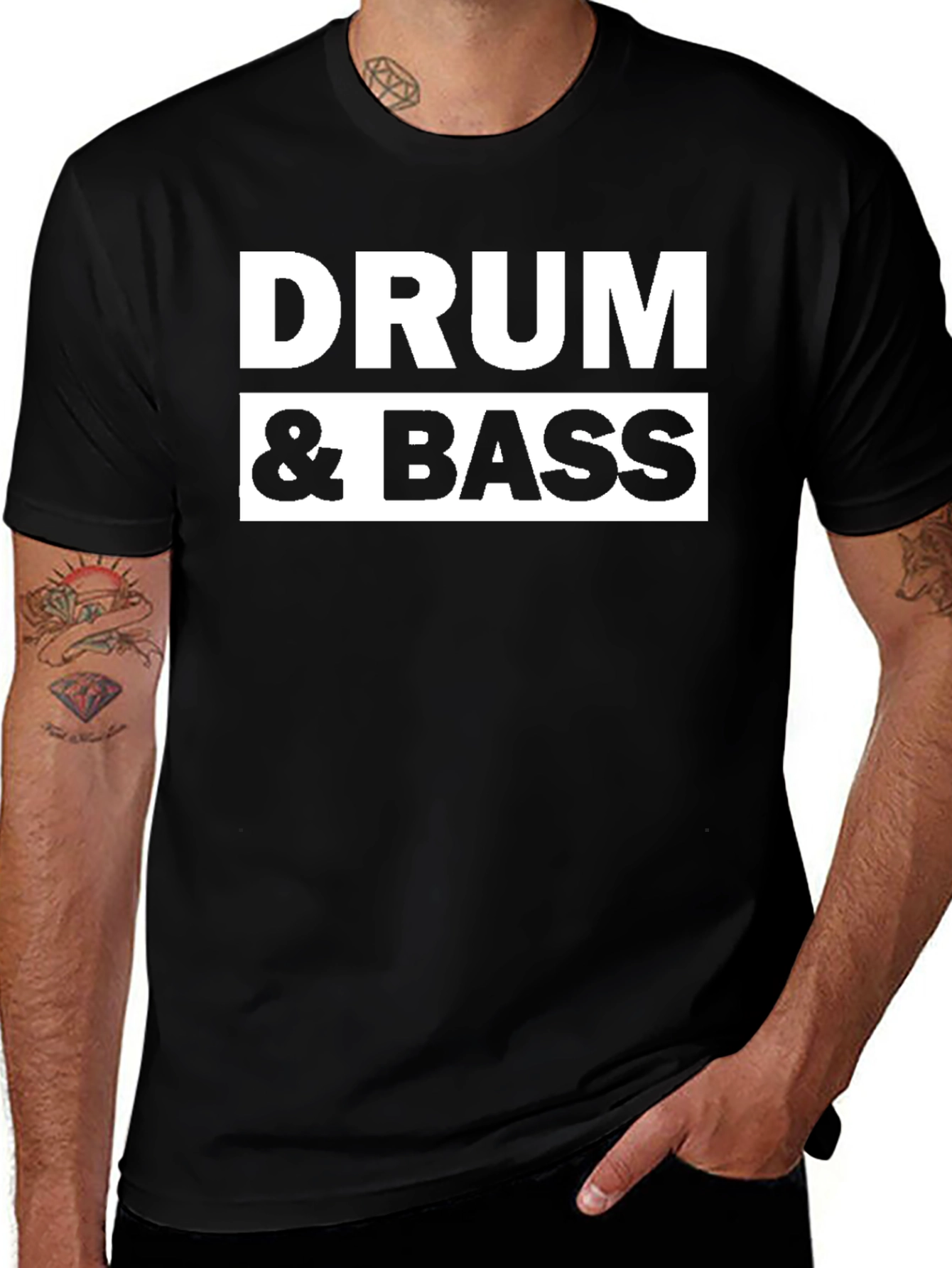 Drum & Bass Black Graphic Tee