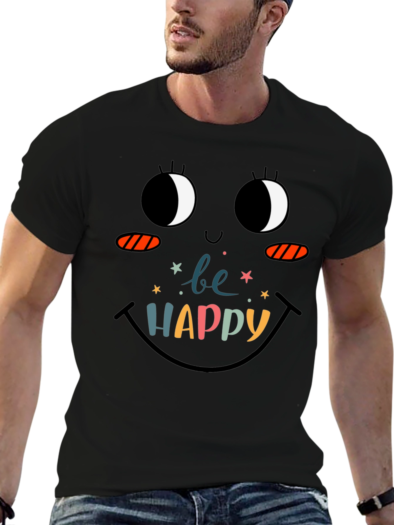 Be Happy Graphic Tee - Fun & Stylish