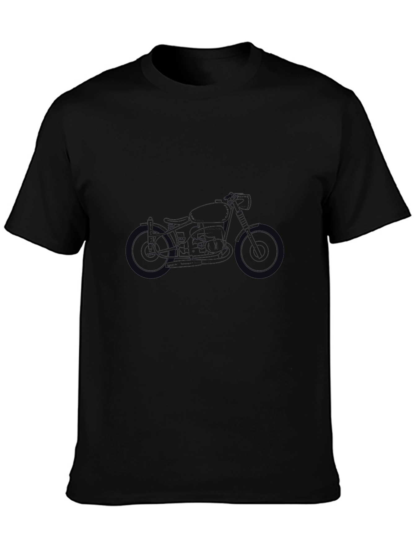 Black Motorcycle Graphic T-Shirt