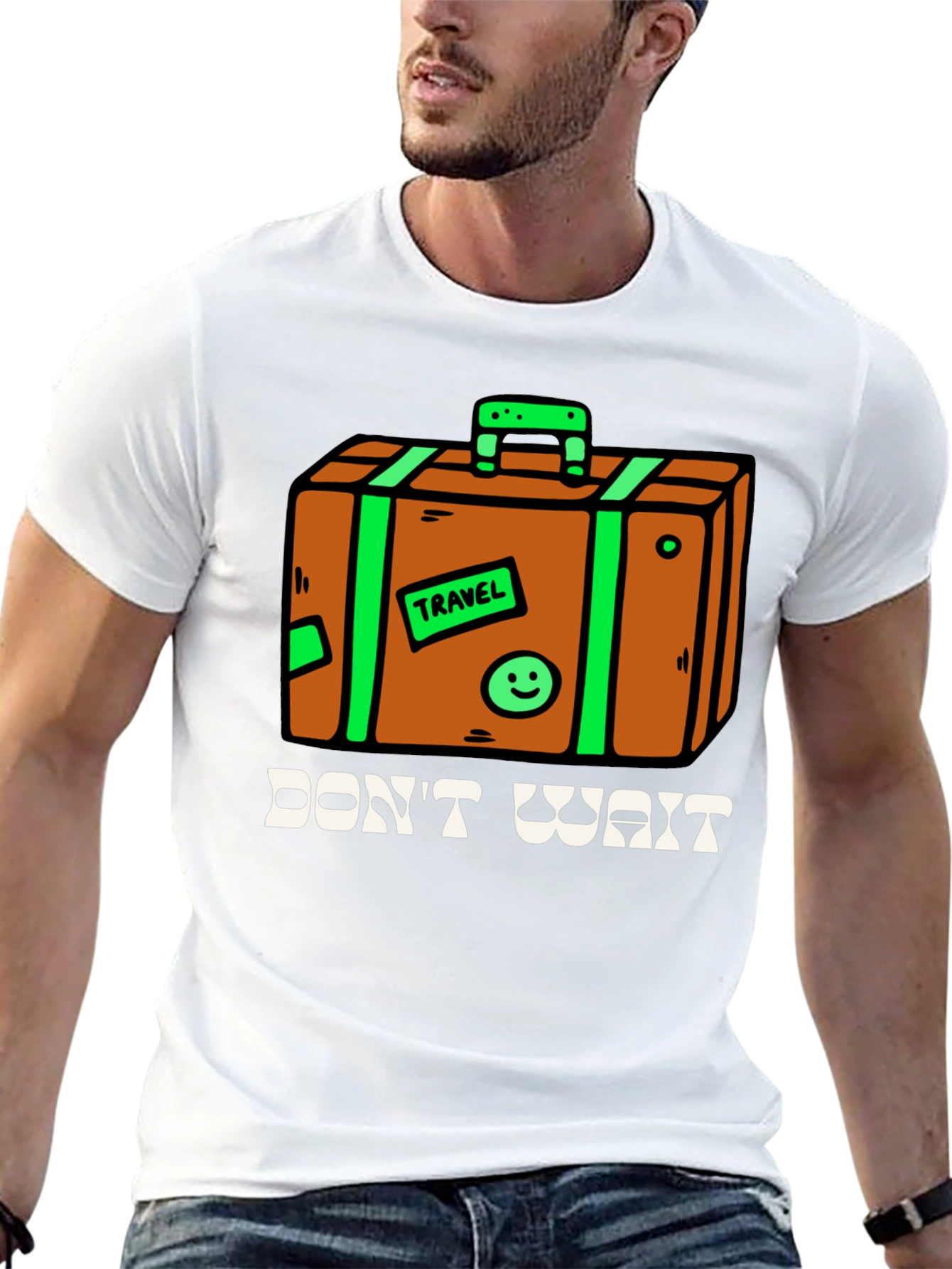 Travel Suitcase Graphic Tee - Dont Wait Adventure Shirt