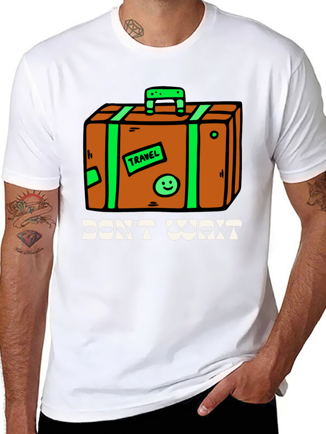 Travel Suitcase Graphic Tee - Dont Wait Adventure Shirt