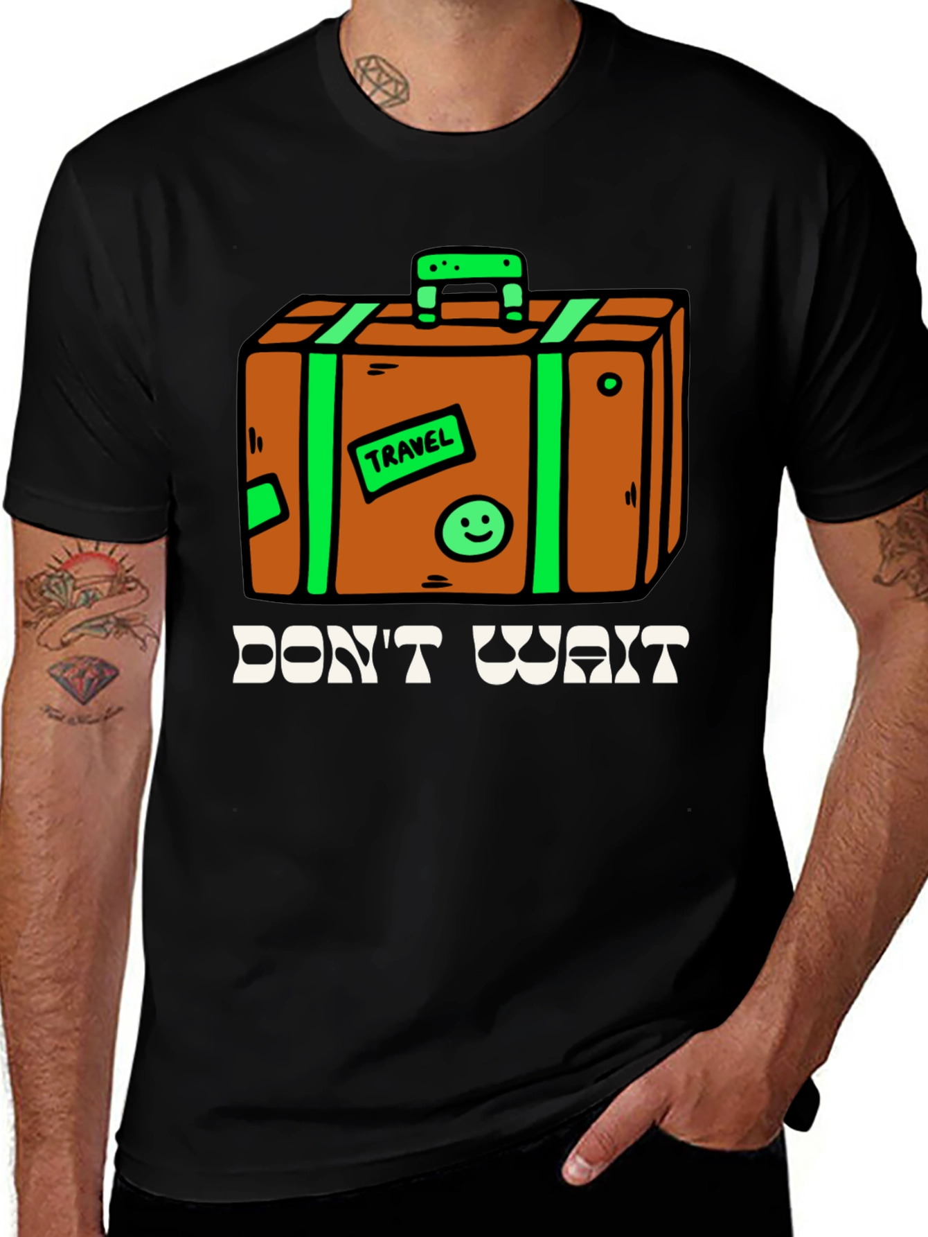 Travel Suitcase Graphic Tee - Dont Wait Adventure Shirt