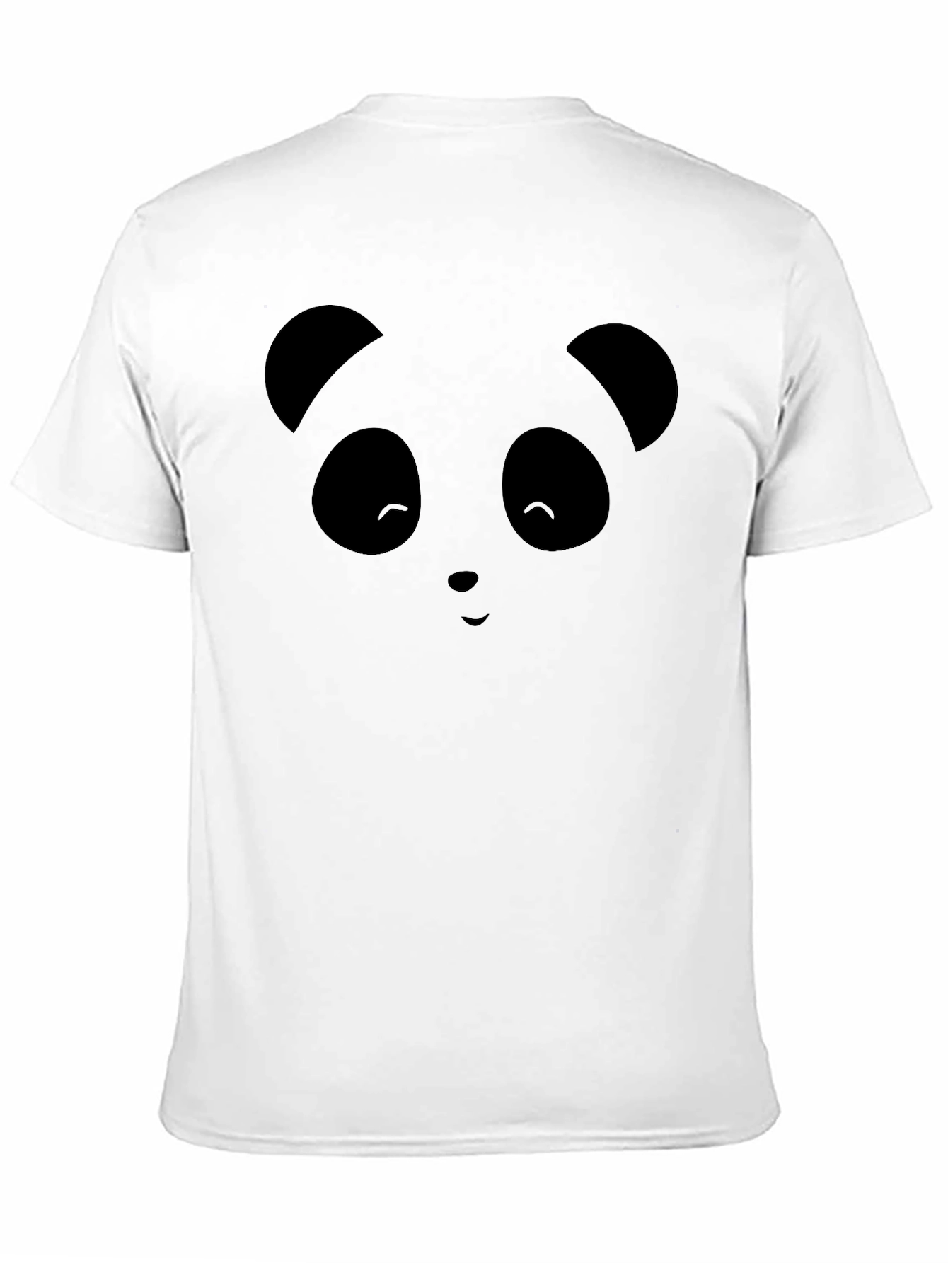 Cute Panda Face Graphic Black T-Shirt