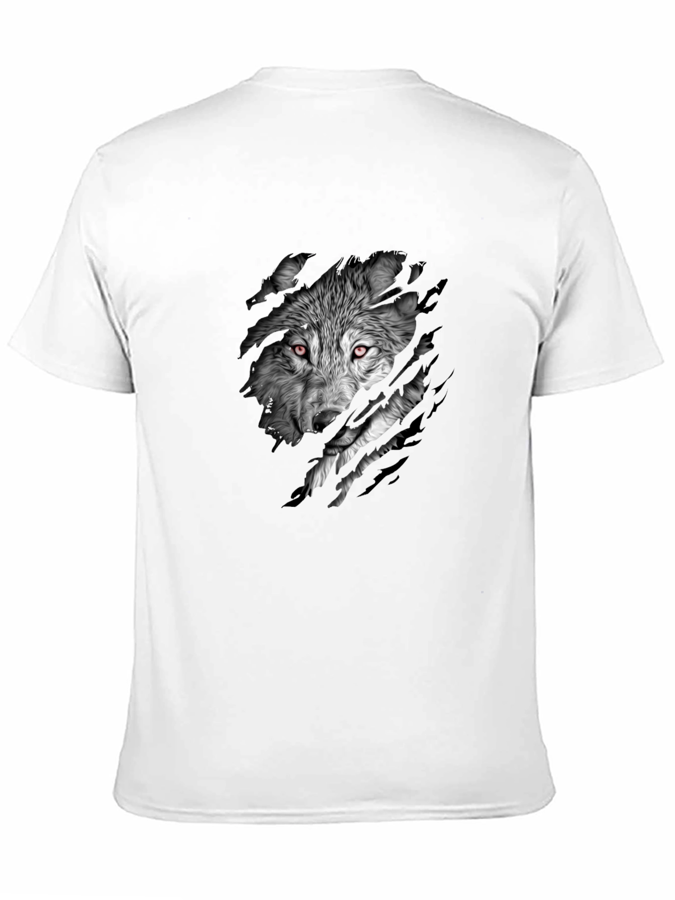 Mens Black Wolf Graphic Print Short Sleeve T-Shirt