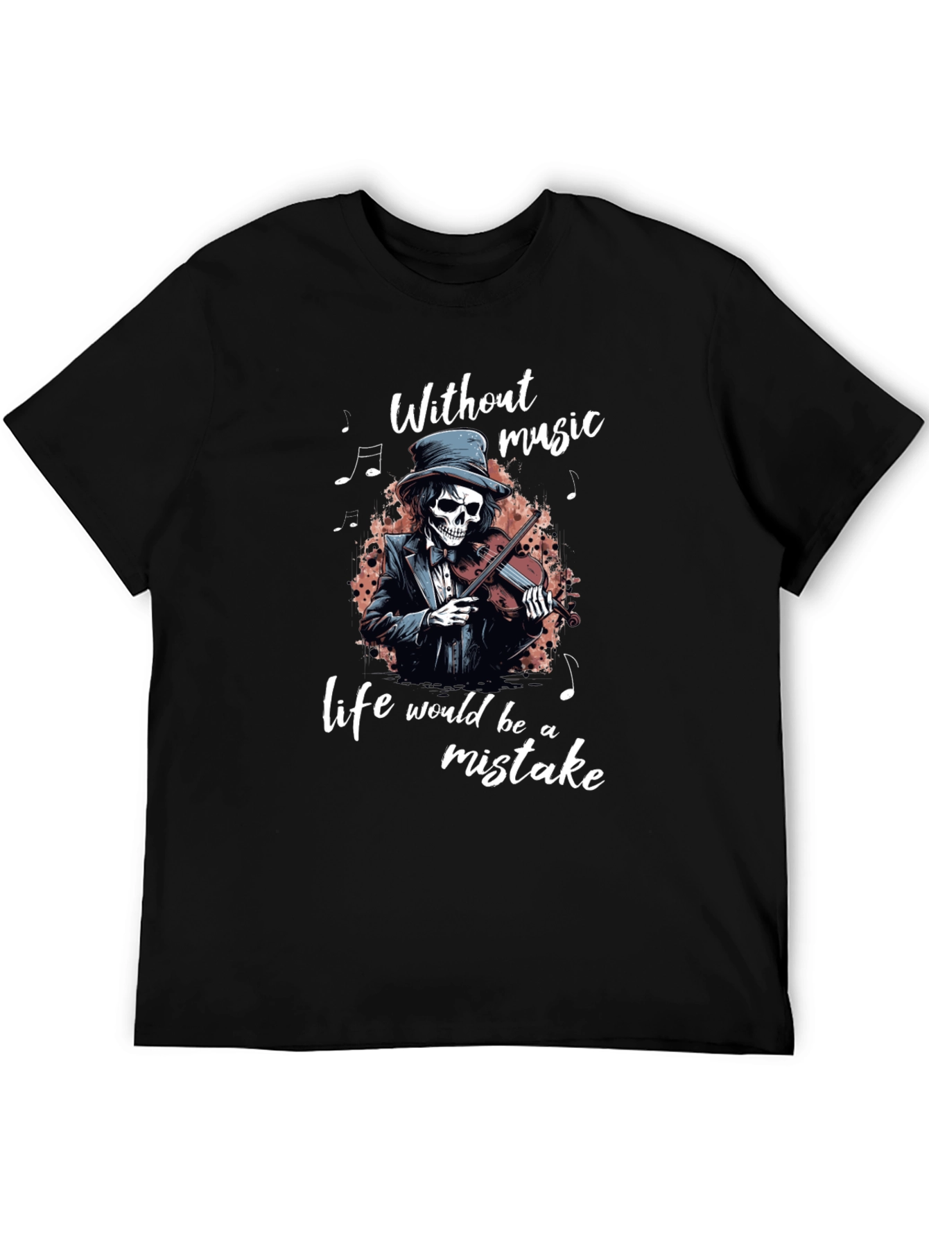 Skeleton Violinist Graphic Tee - Music Lover Shirt
