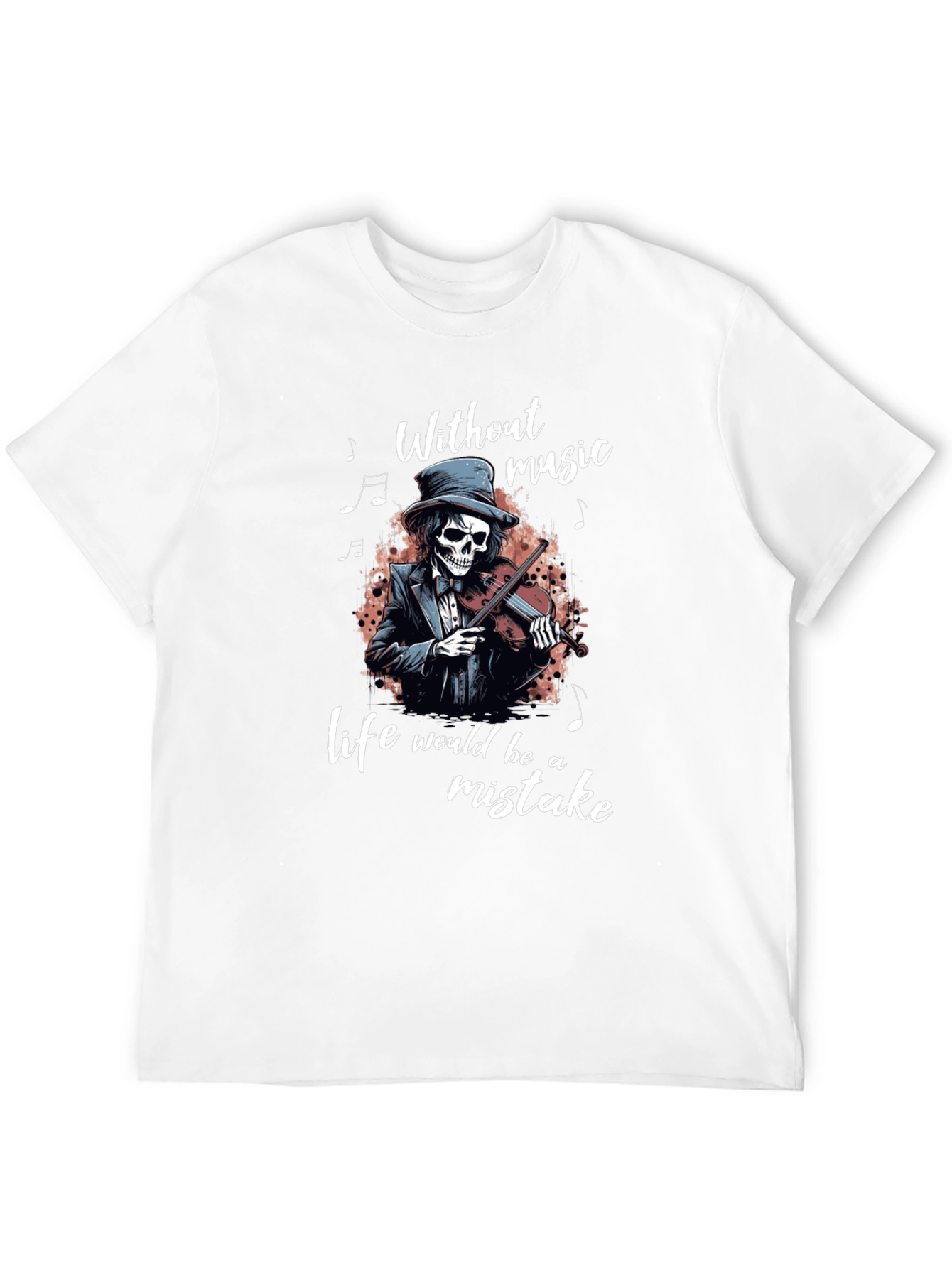 Skeleton Violinist Graphic Tee - Music Lover Shirt