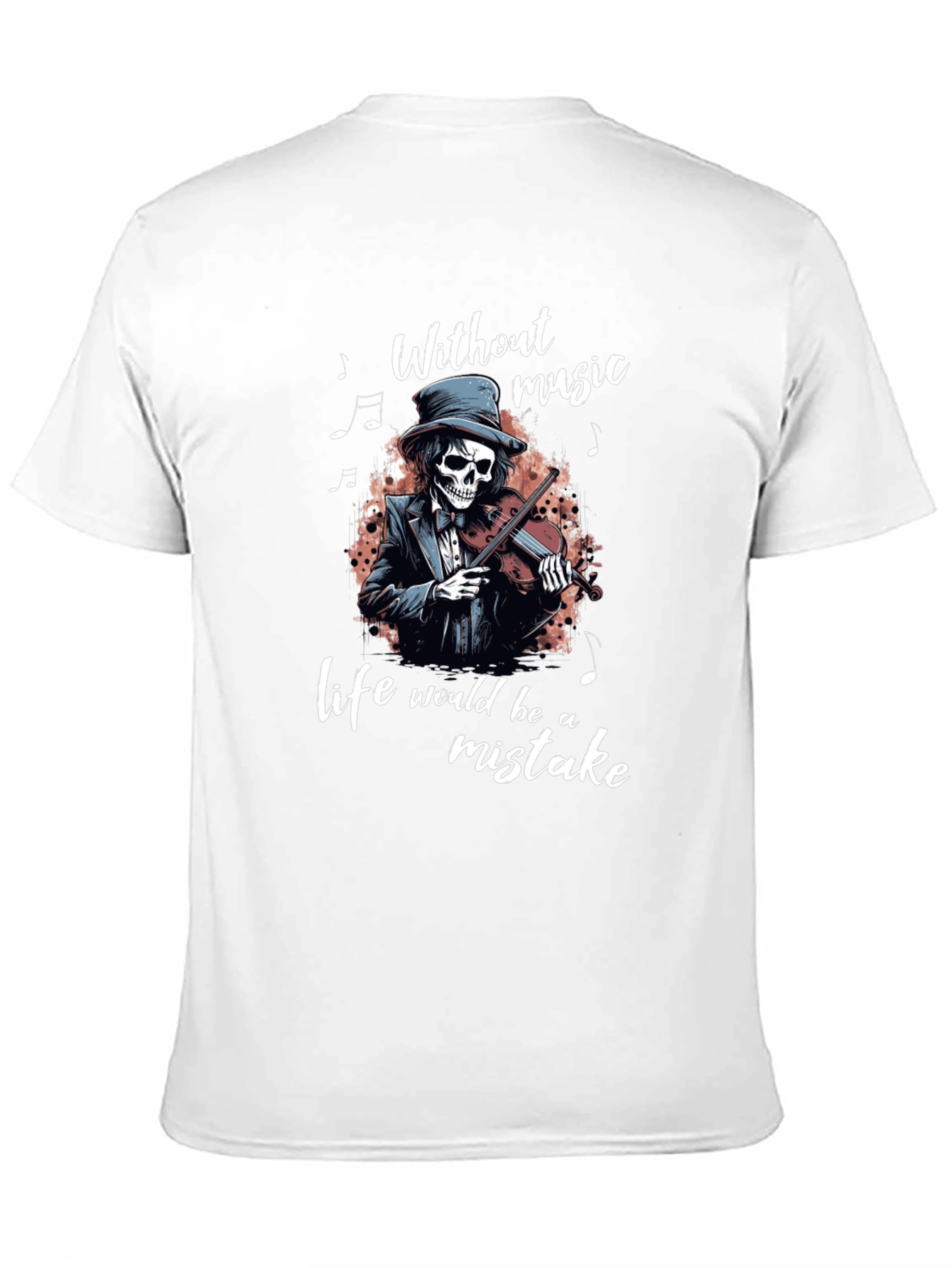 Skeleton Violinist Graphic Tee - Music Lover Shirt