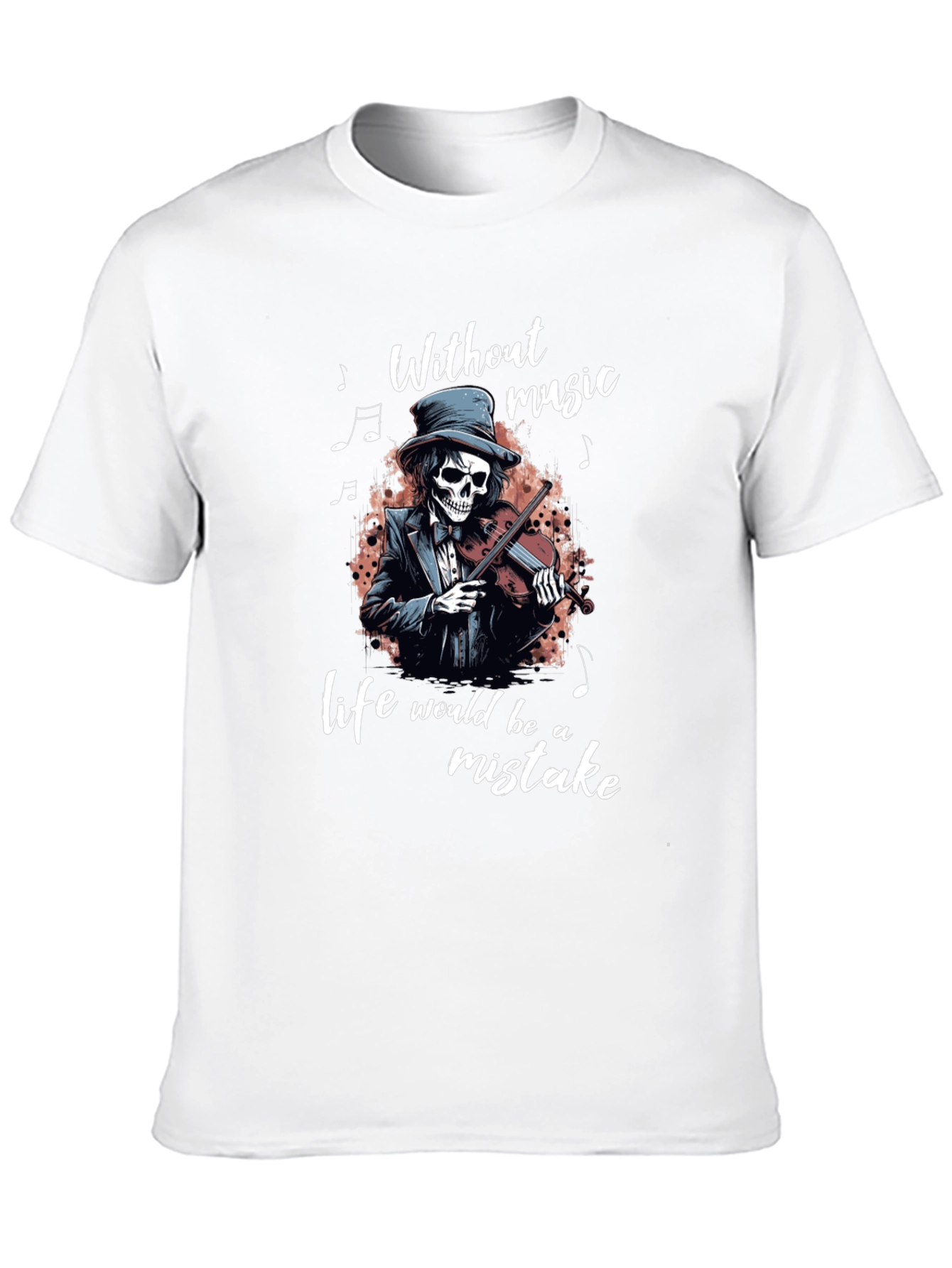 Skeleton Violinist Graphic Tee - Music Lover Shirt