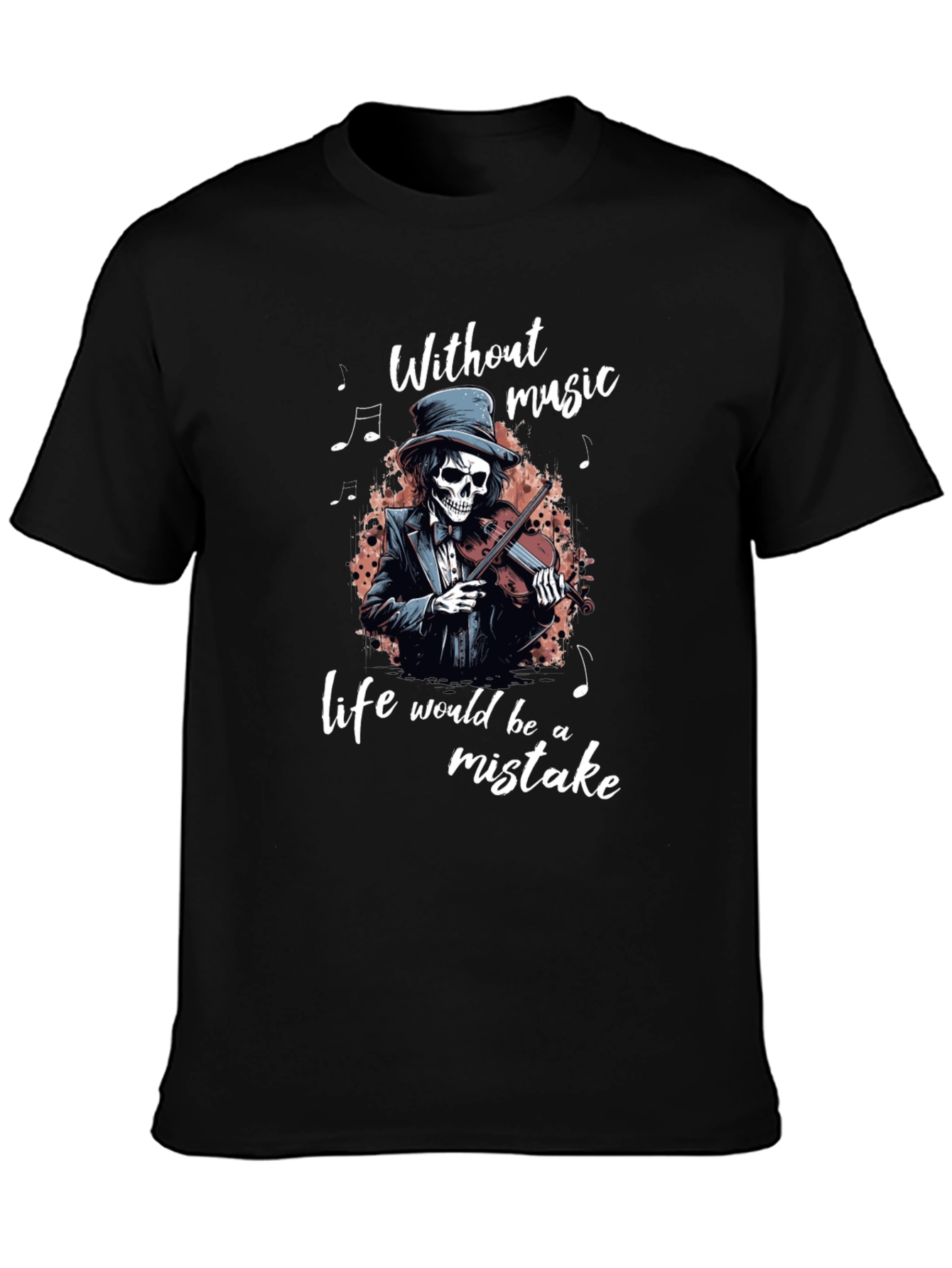Skeleton Violinist Graphic Tee - Music Lover Shirt
