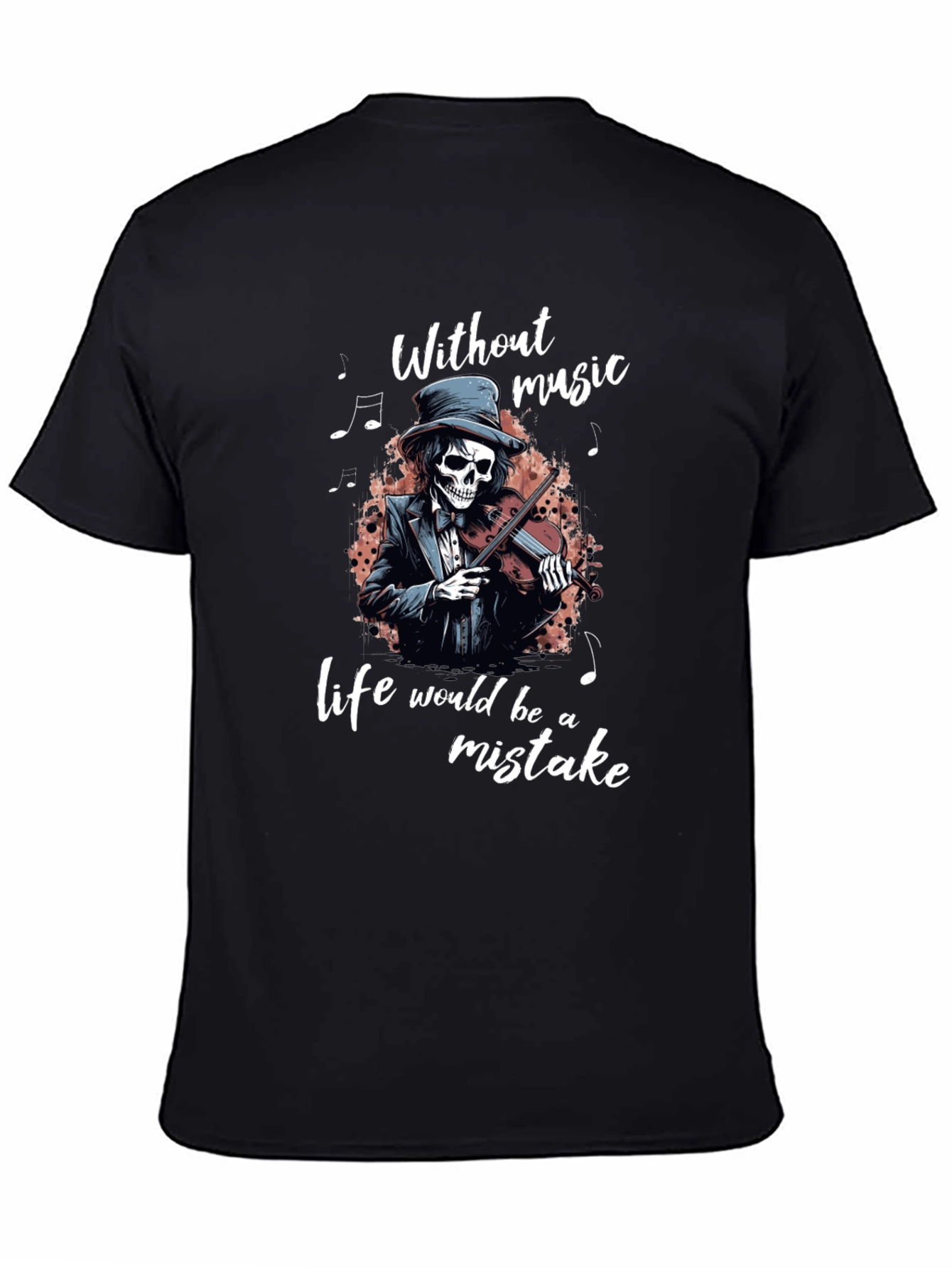 Skeleton Violinist Graphic Tee - Music Lover Shirt