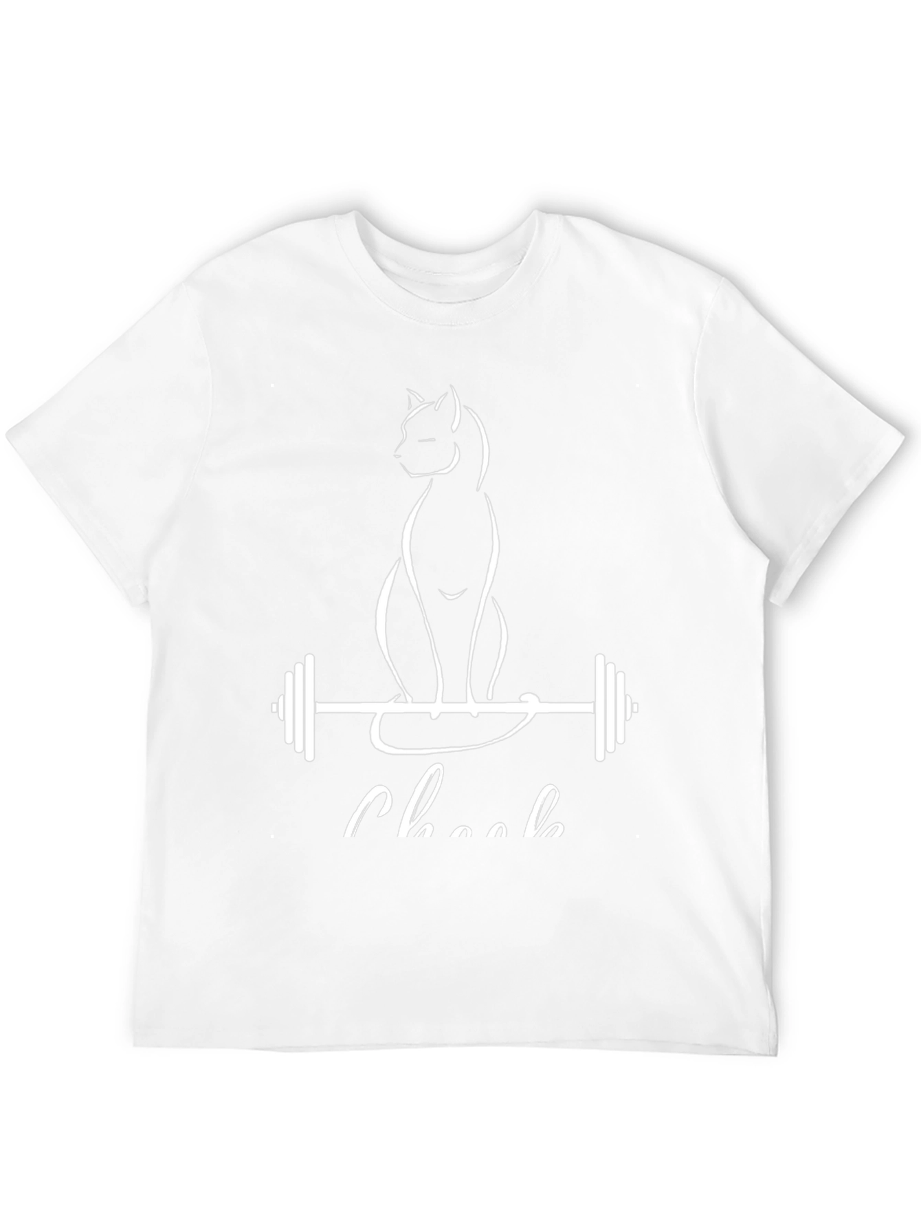 Cat Lifting Weights Black T-Shirt - Gym Humor