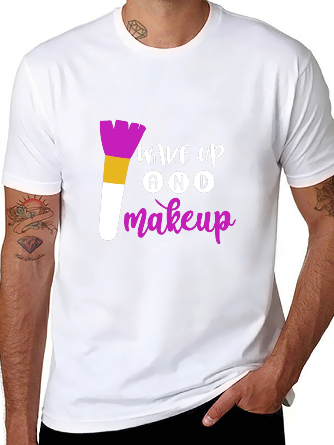Wake Up And Makeup T-Shirt - Stylish Graphic Tee