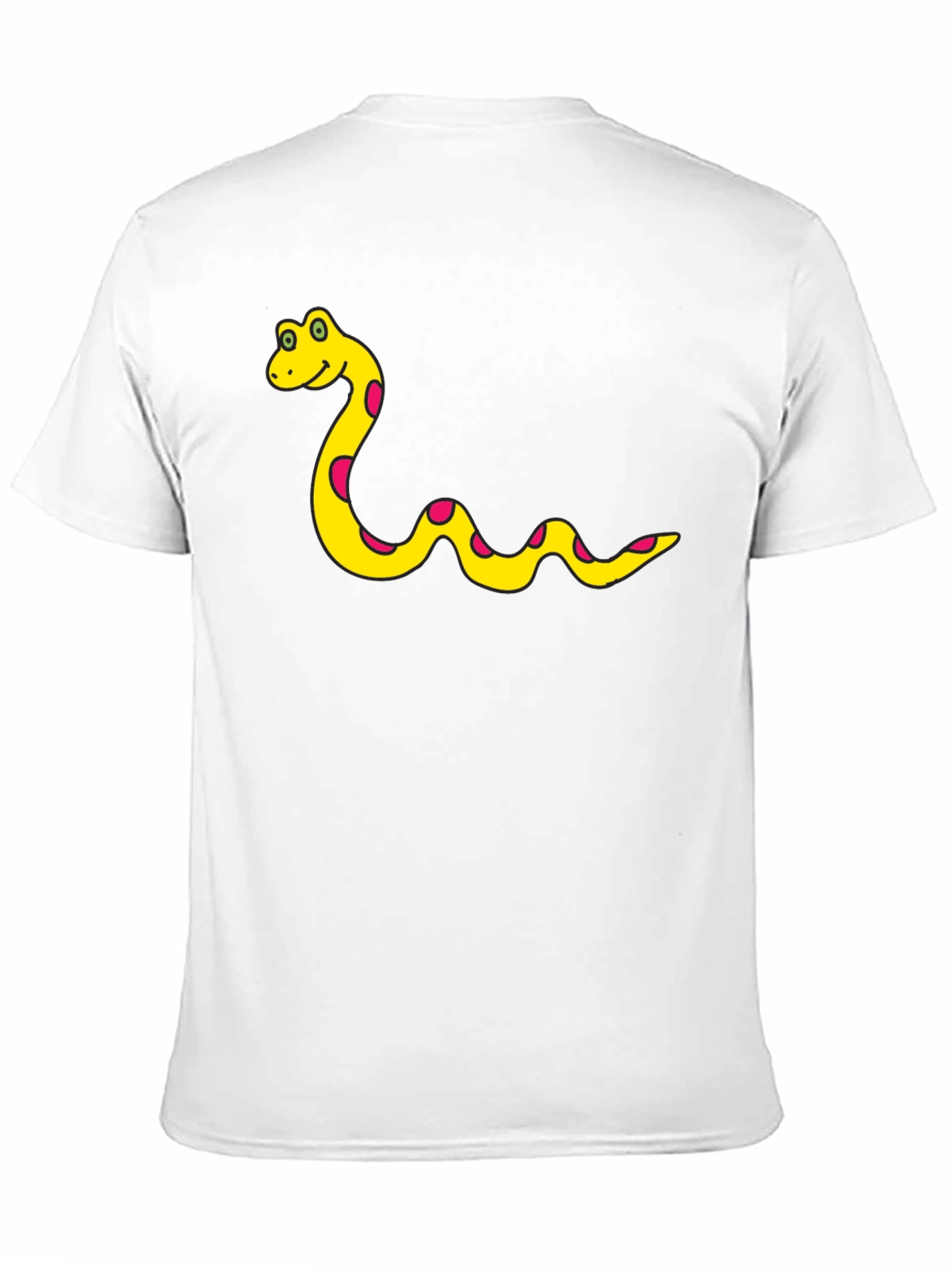 Mens Black T-Shirt with Cartoon Snake Design