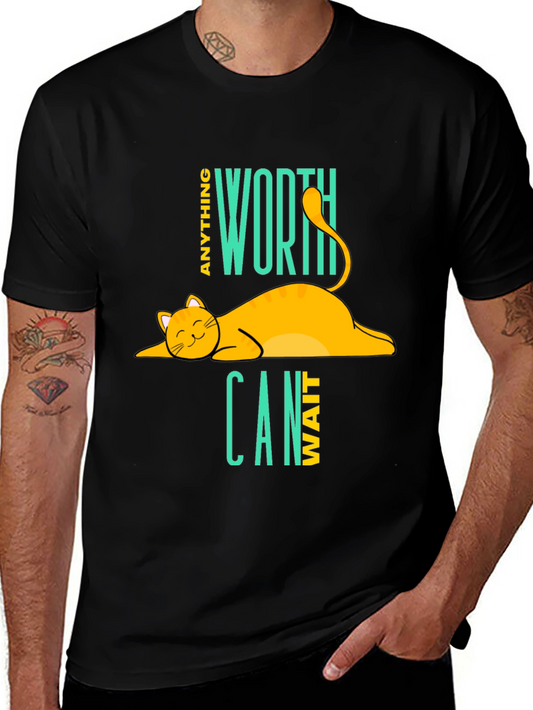 Cat Nap T-Shirt - Anything Worth Can Wait