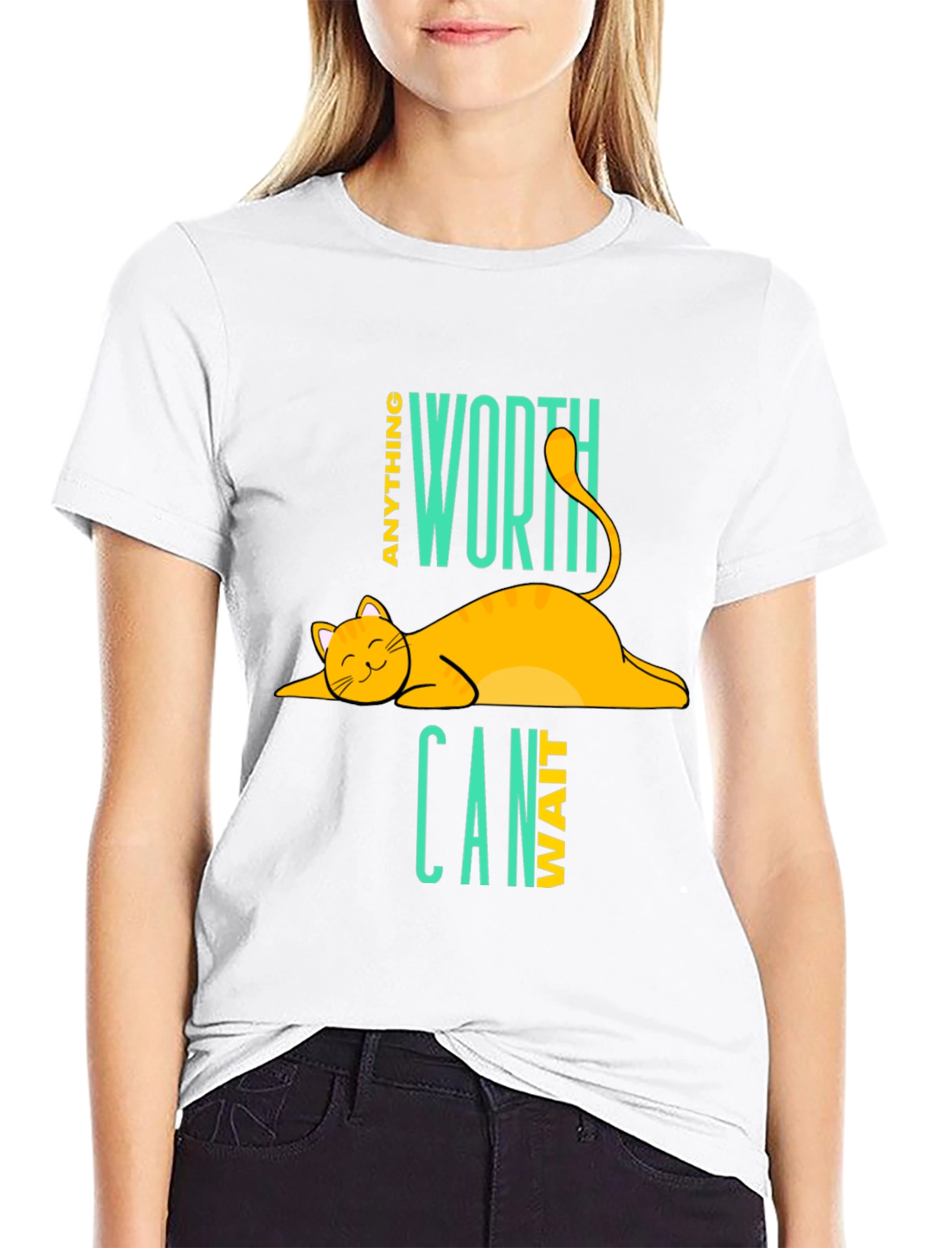 Cat Nap T-Shirt - Anything Worth Can Wait