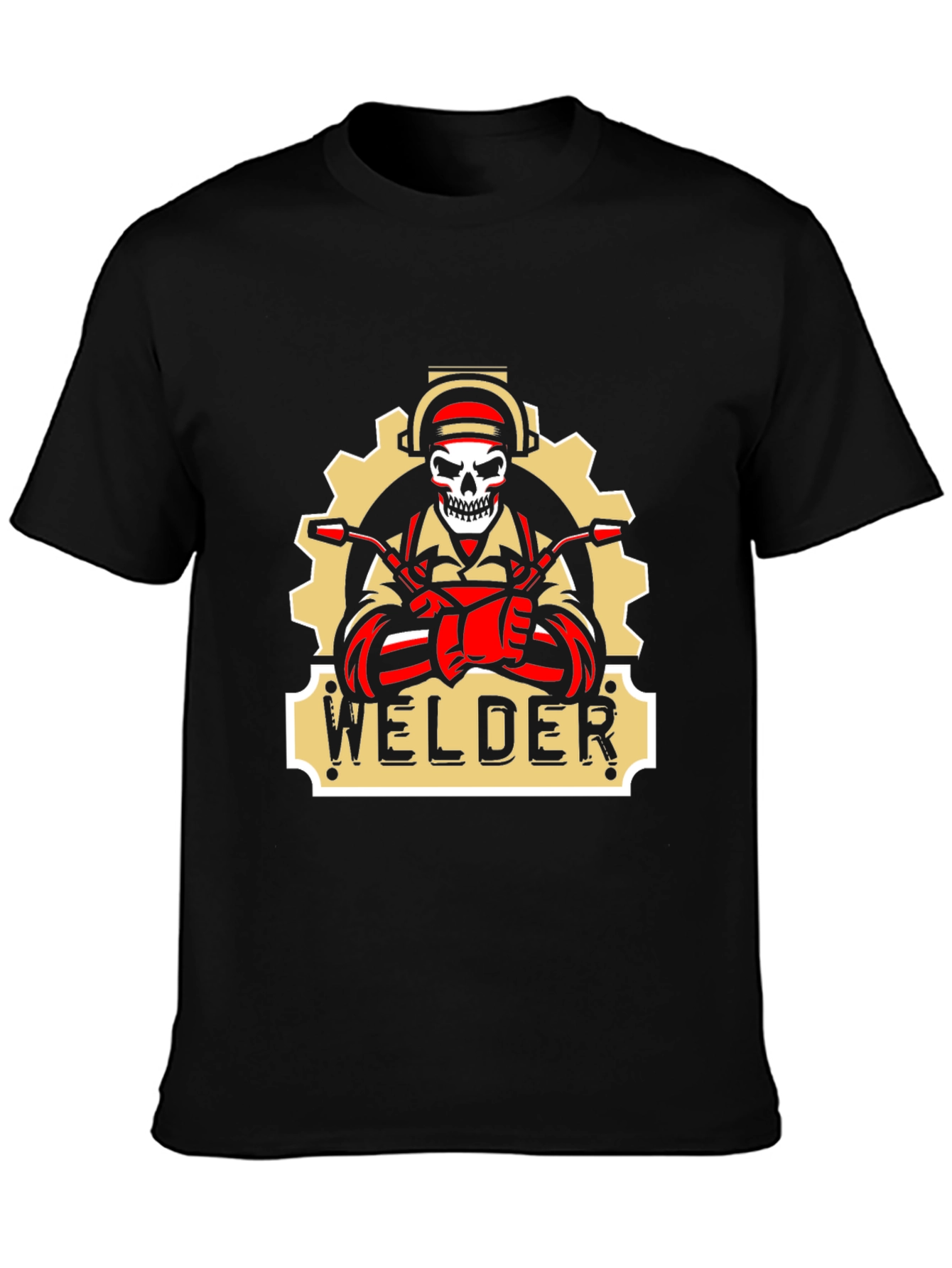 Welder Skull Graphic T-Shirt - Black