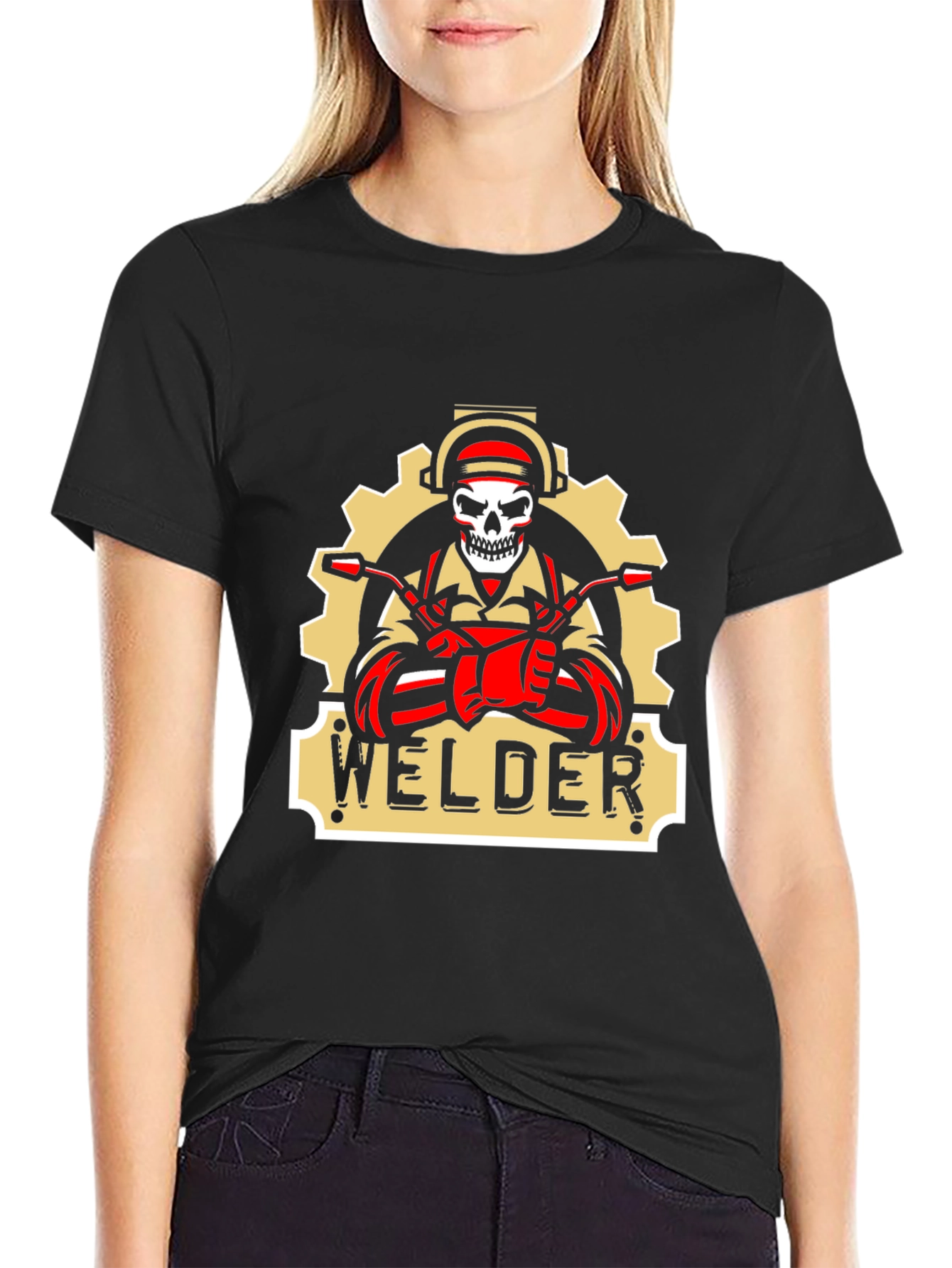 Welder Skull Graphic T-Shirt - Black