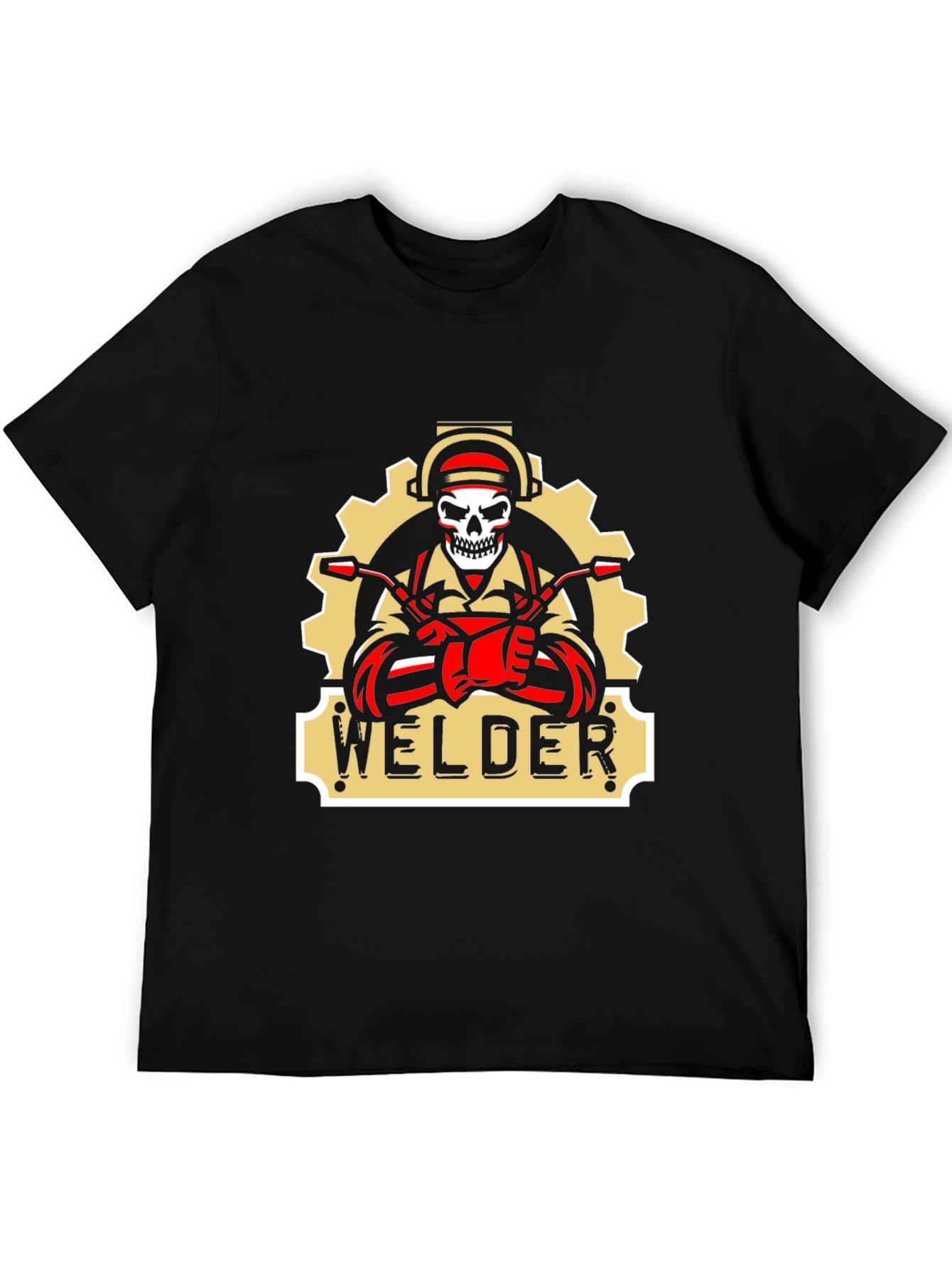 Welder Skull Graphic T-Shirt - Black